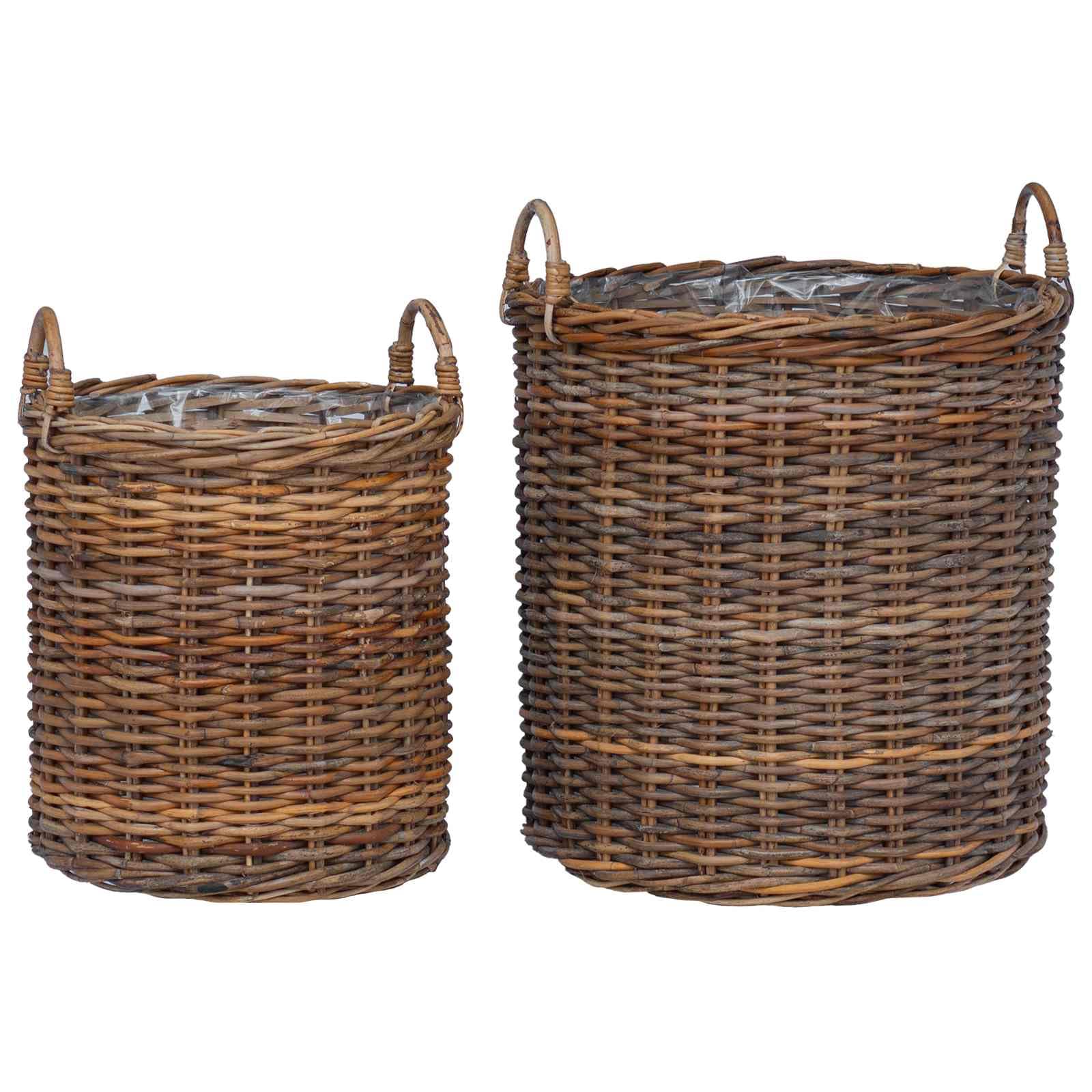 Generisch Blumentopf Körbchen mit Speicher 2 pcs Braun Lacak Rattan,Heim & Garten,Dekoration,Körbe-42020952