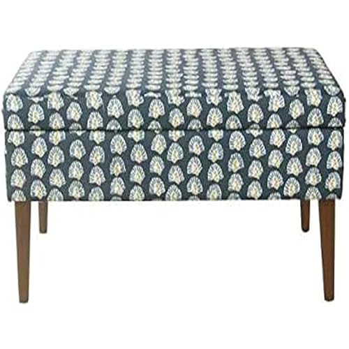 HomePop Mid-Century Storage Bench - Teal Floral