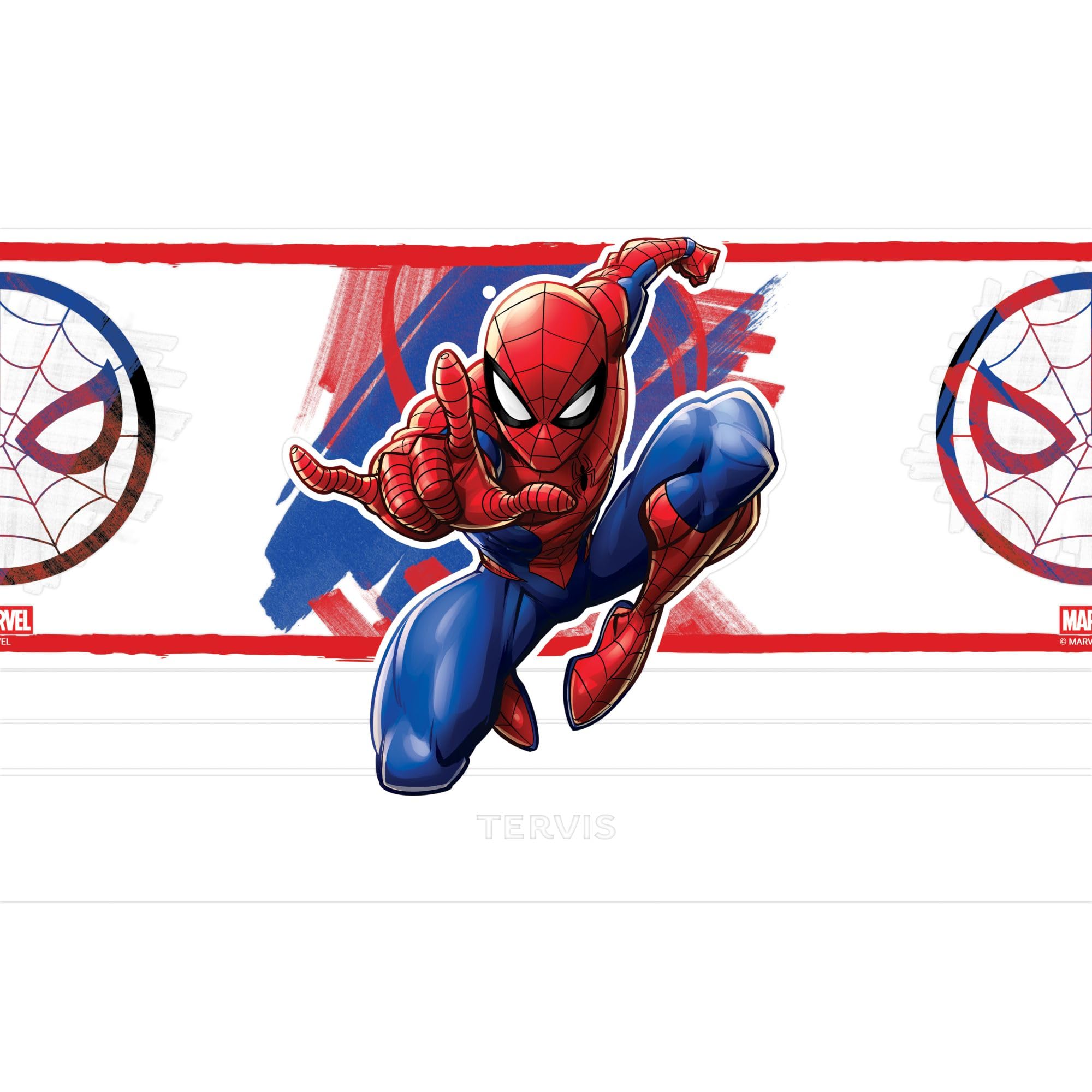 Tervis Traveler Marvel Spider-Man Iconic Triple Wall Izolowany kubek podróżny utrzymuje napoje zimne i gorące, 590 ml, stal nierdzewna