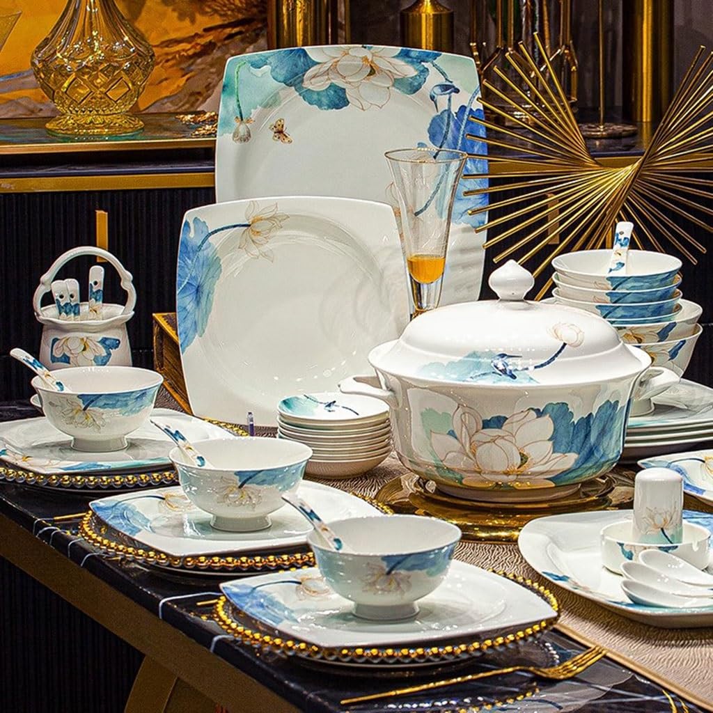 Talerze Chiński styl Ceramiczny talerz obiadowy o wysokiej kolorystyce Naczynia domowe Zastawa stołowa Talerz obiadowy Talerze obiadowe (jeden rozmiar)