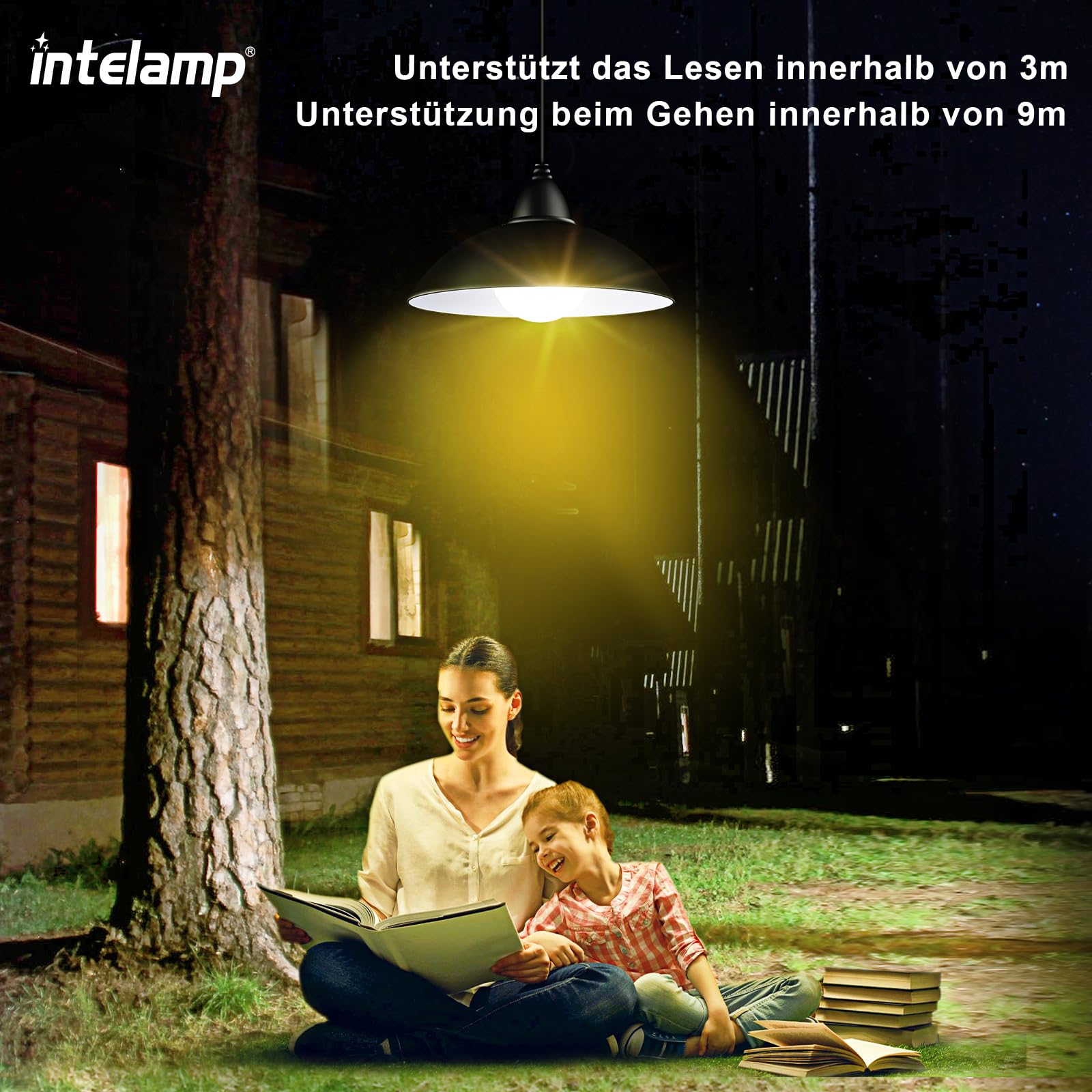 intelamp Lámpara colgante solar, lámpara solar para exterior colgante con mando a distancia, luces solares colgantes, IP65 impermeable, para jardín, terraza, balcón, cenador