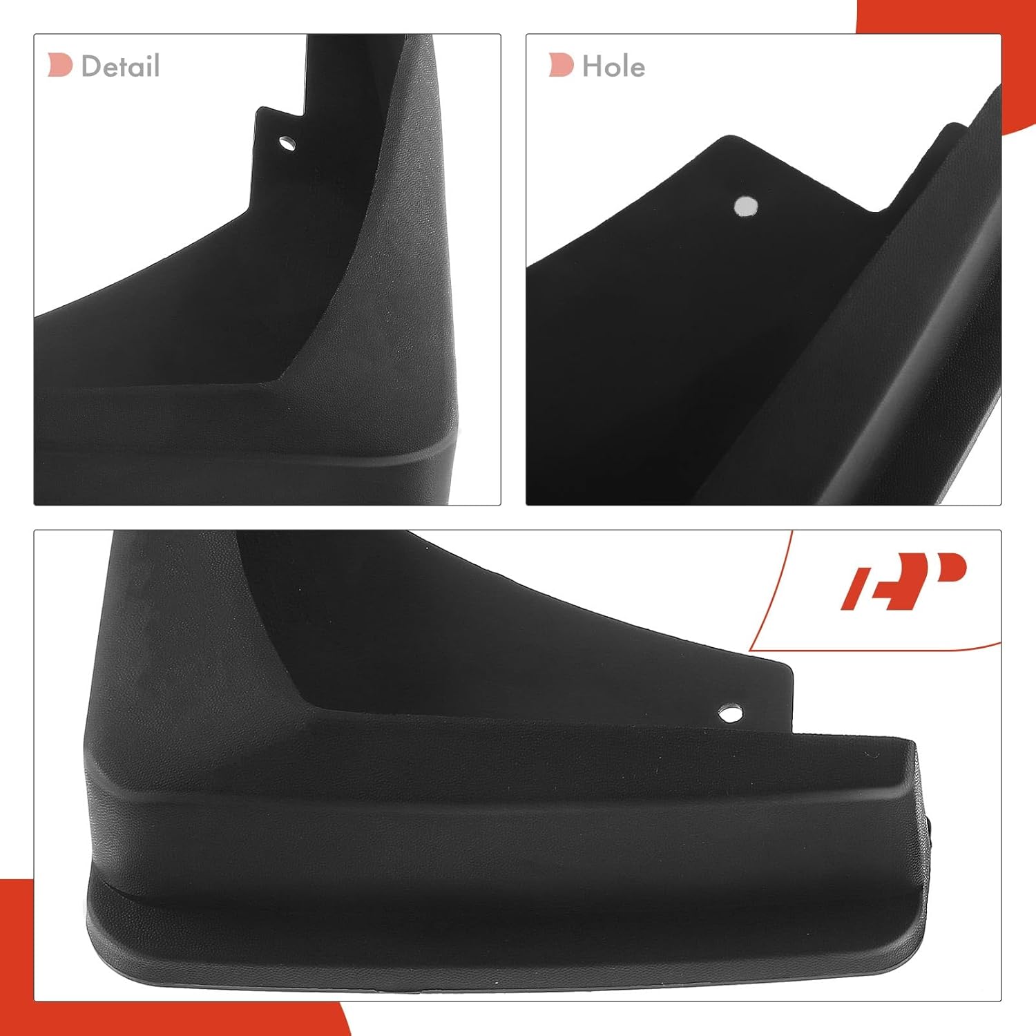 A-Premium Set of 2PCS Mud Flaps Splash Guards Mudguards Mudflaps with Hardware Kits Accessory Compatible with Ford Edge 2012-2016, Sport Utility, Black Color, Front(Driver & Passenger Sides)