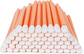 AAwipes Foam Swabs 4.1" (100 pcs, Round Head, Orange) Cleanroom Detailing Swab Sponge Sticks for Inkjet Printer, Optical Instruments (C5709C)