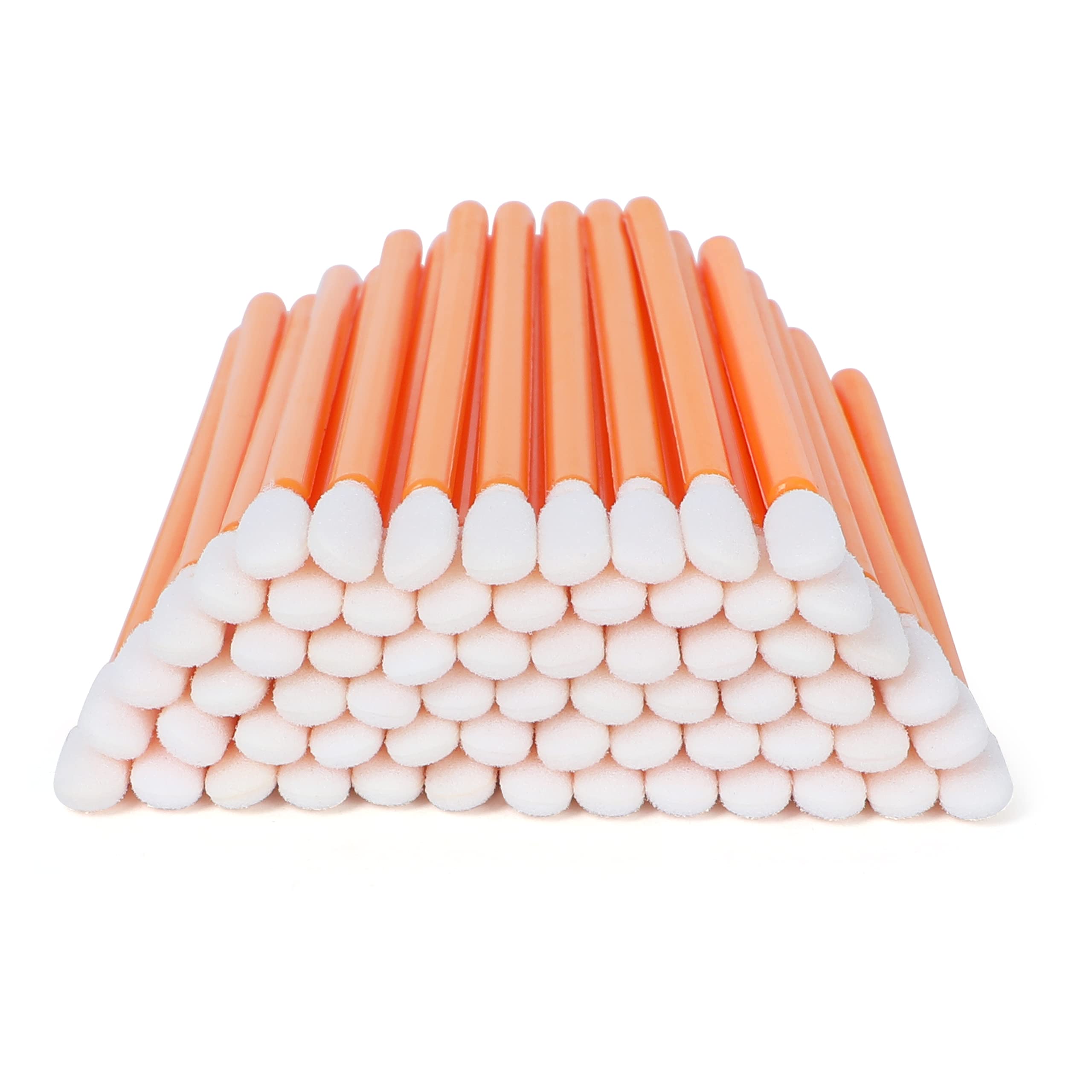 AAwipes Foam Swabs 4.1" (100 pcs, Round Head, Orange) Cleanroom Detailing Swab Sponge Sticks for Inkjet Printer, Optical Instruments (C5709C)