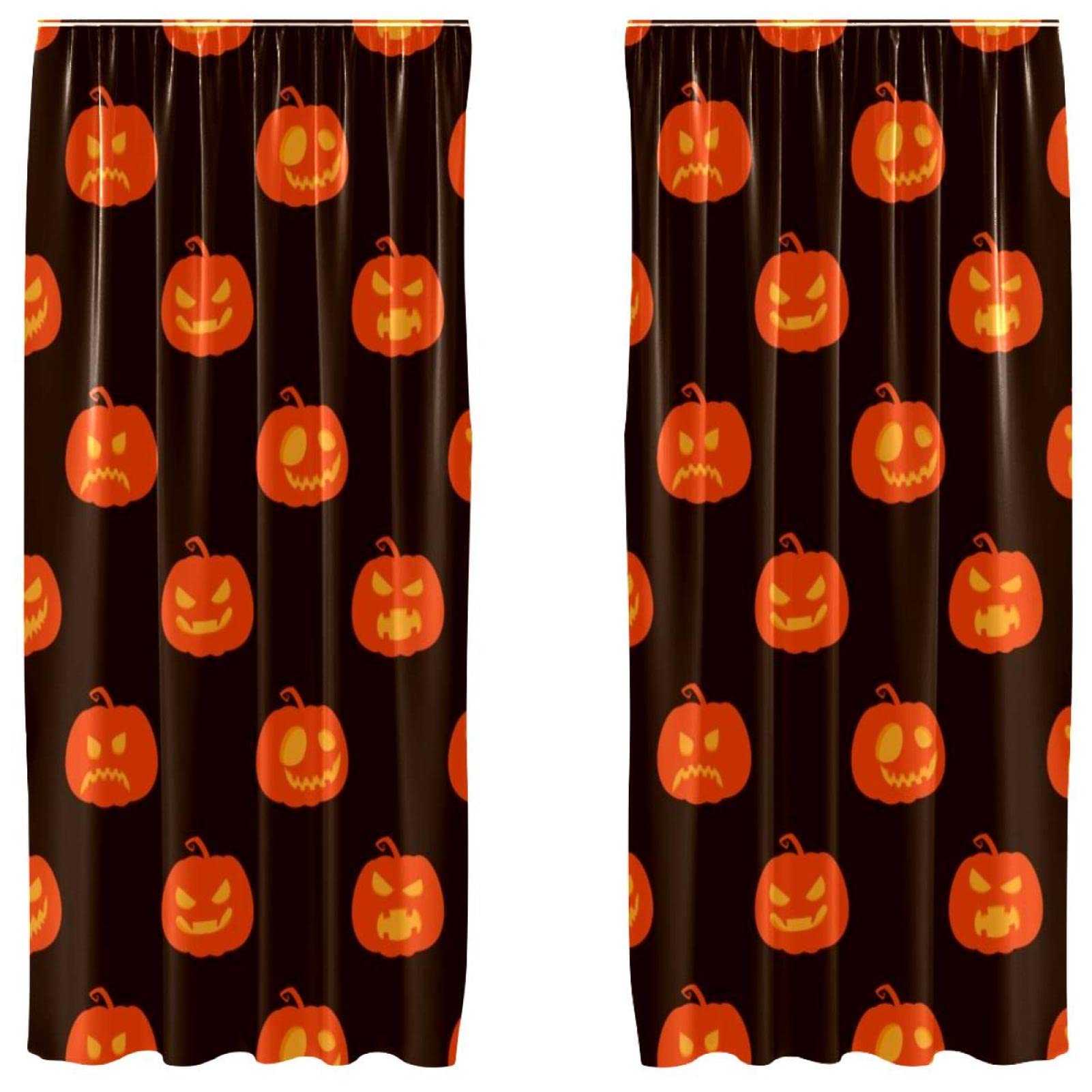 Rideaux de salon et chambre à coucher motif citrouille Halloween 140x213cm