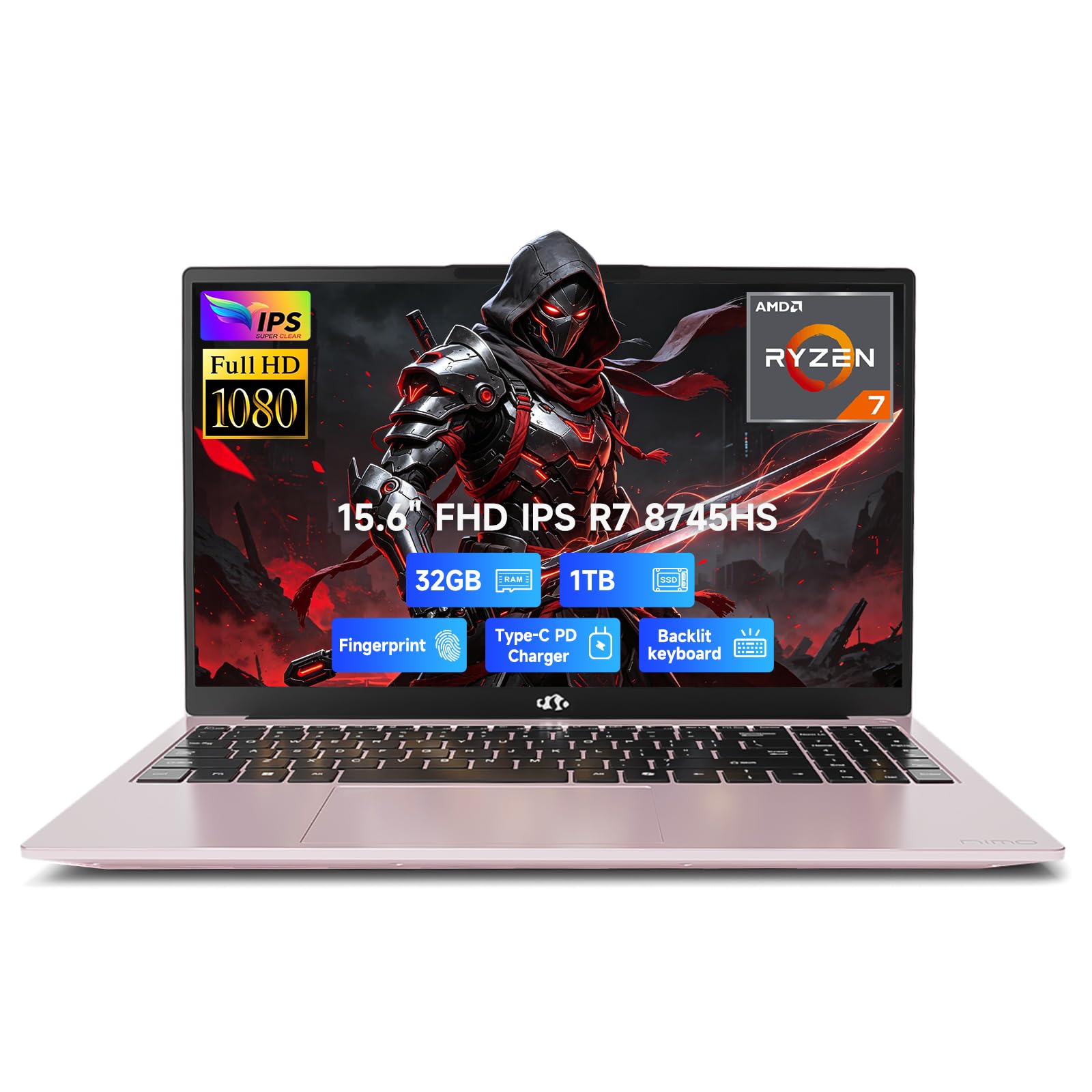 15.6" AI Laptop | 2026-2027 AMD Ryzen 7 8745HS 32GB DDR5 5600MHz 1TB SSD