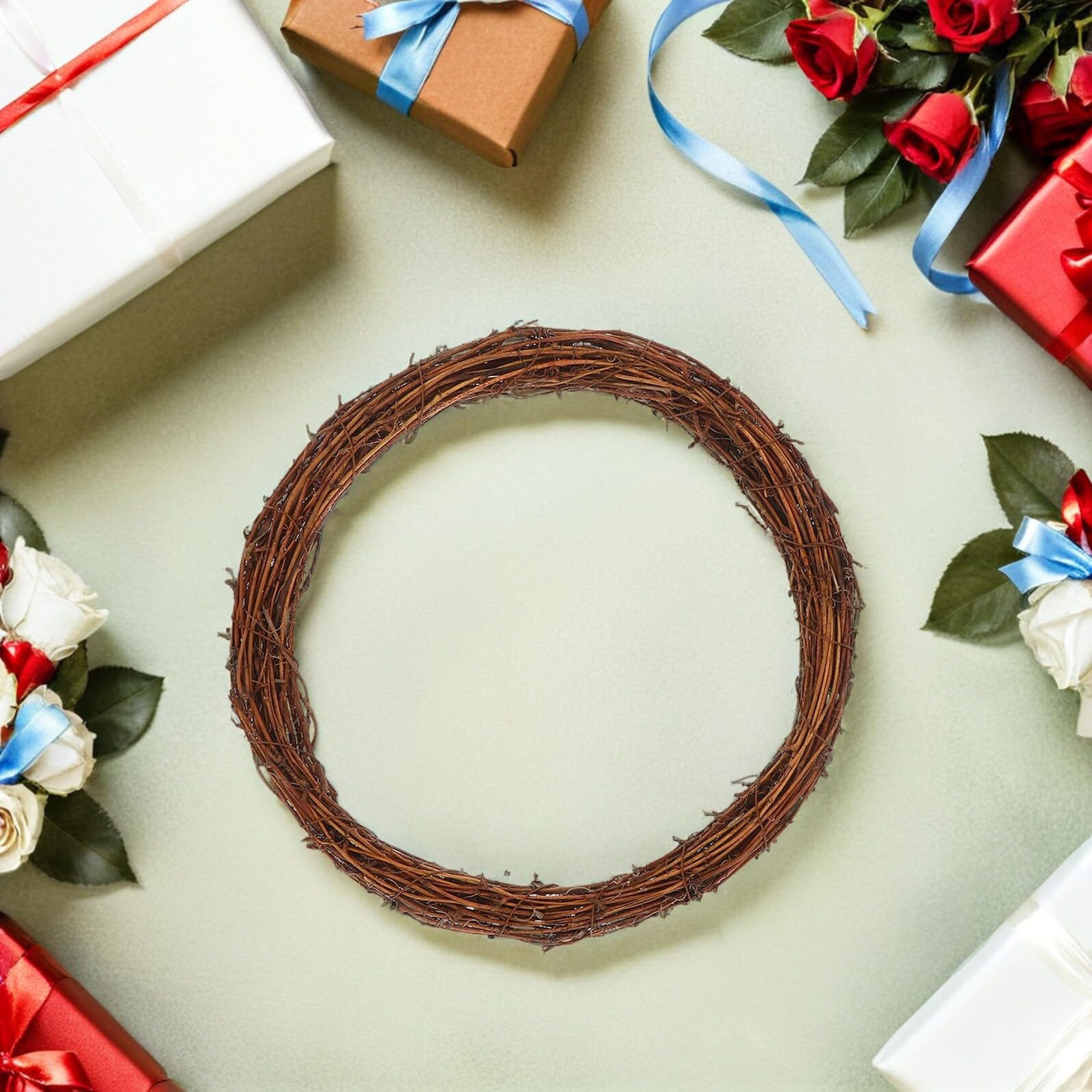 Toyvian 8 Sztuk Pierścień Circle Rama w wieniec kwiatowych Brown