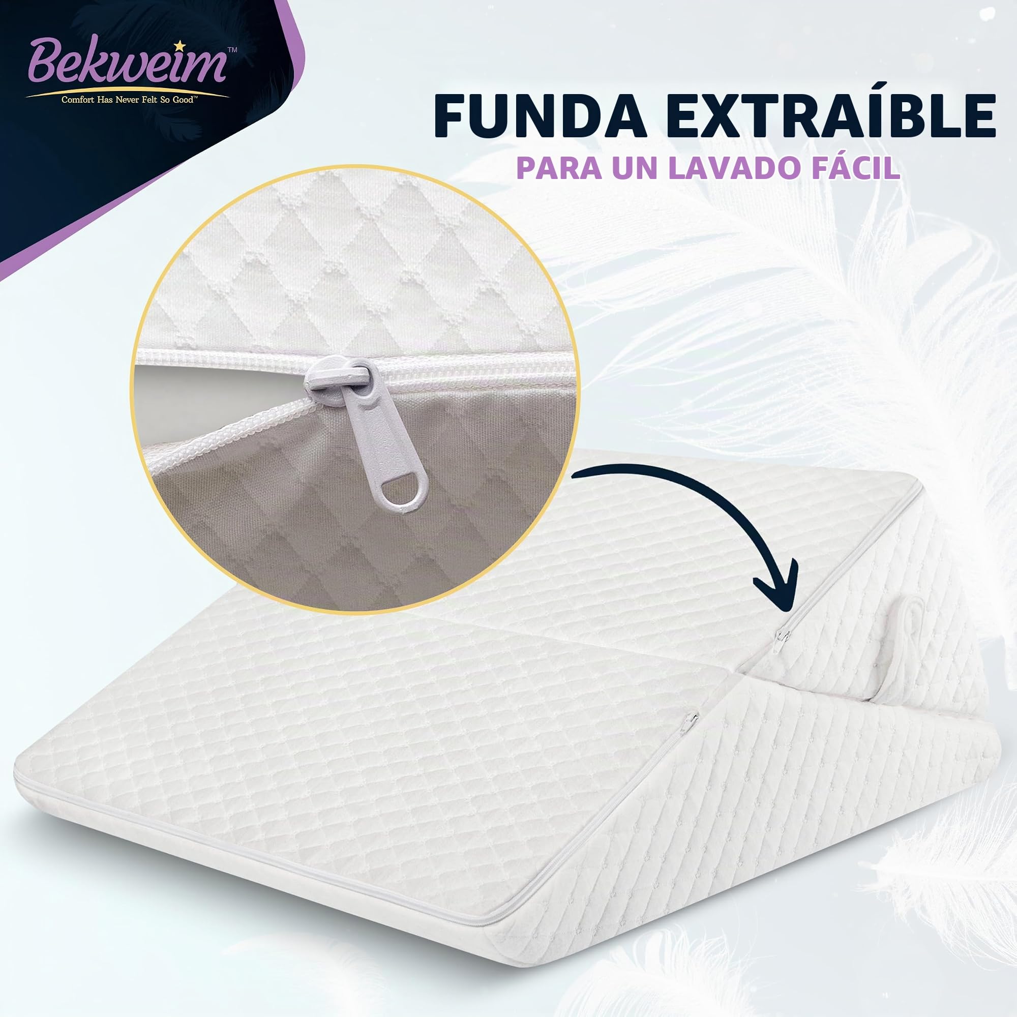 Almohada de cuña para apnea del sueño, almohada de cuña de altura ajustable de 12 pulgadas para dolor crónico, personas discapacitadas y cuidado y posicionamiento a largo plazo