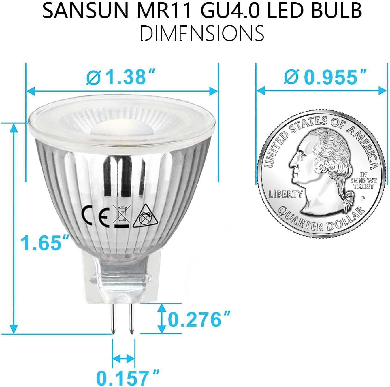 MR11 Gu4.0 Bi-pin LED Light Bulb 3W 12VAC/DC Low Voltage LED Spotlights for Outdoor Landscape Lighting and Indoor Recessed/Track Lights (3000K (Soft White Glow), 4 Count (Pack of 1))