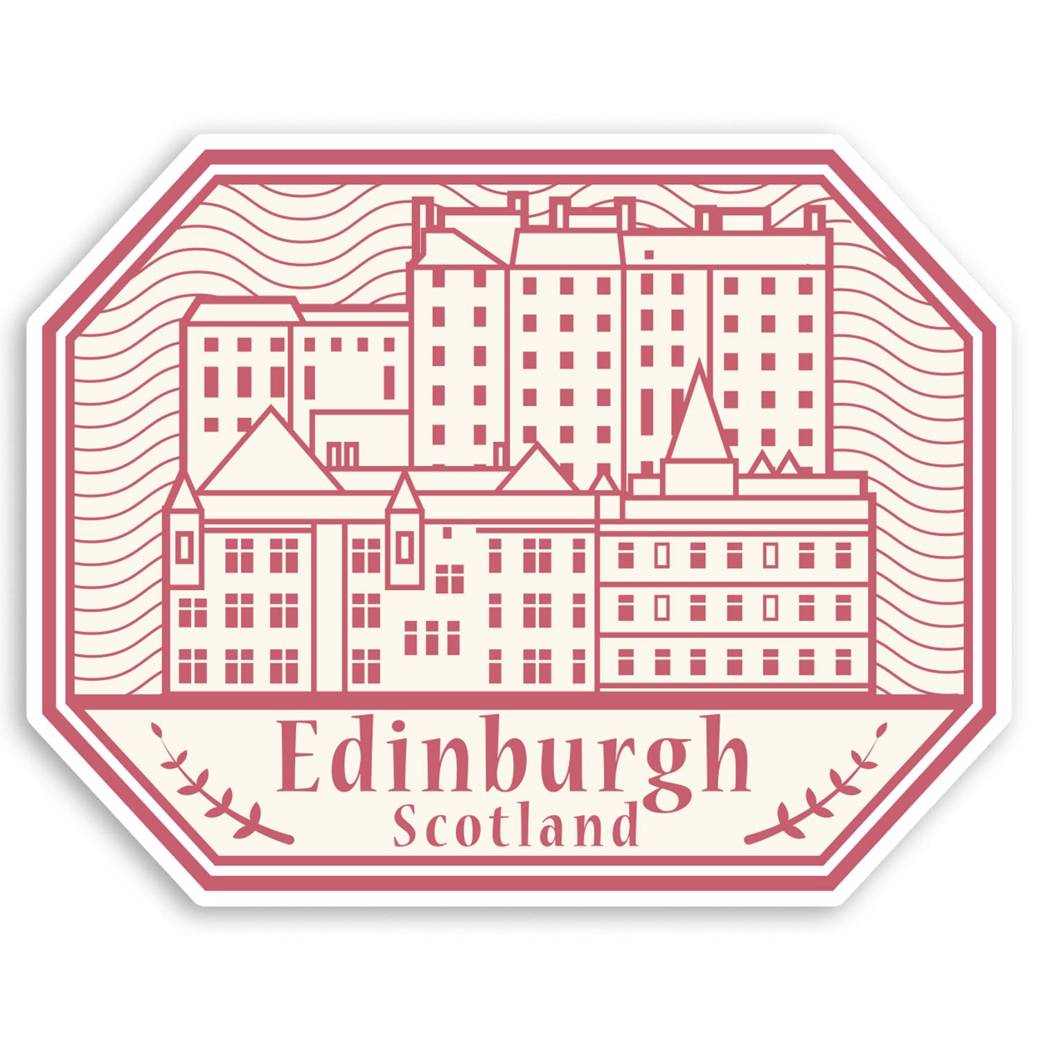 Destination Vinyl Ltd Multi 2 X 10Cm Edinburgh Scotland Vinyl Stickers - Castle Luggage Sticker #30931 (10Cm Wide)