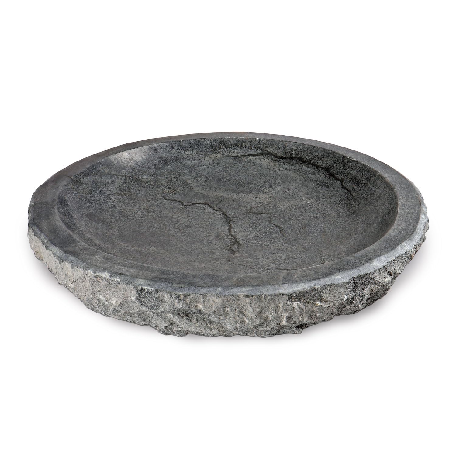 CLGarden Naturstein Wasserschale GVT2 aus Granit Ø 46cm Vogeltränke groß Garten Stein Boden Vogel Bad frostfest