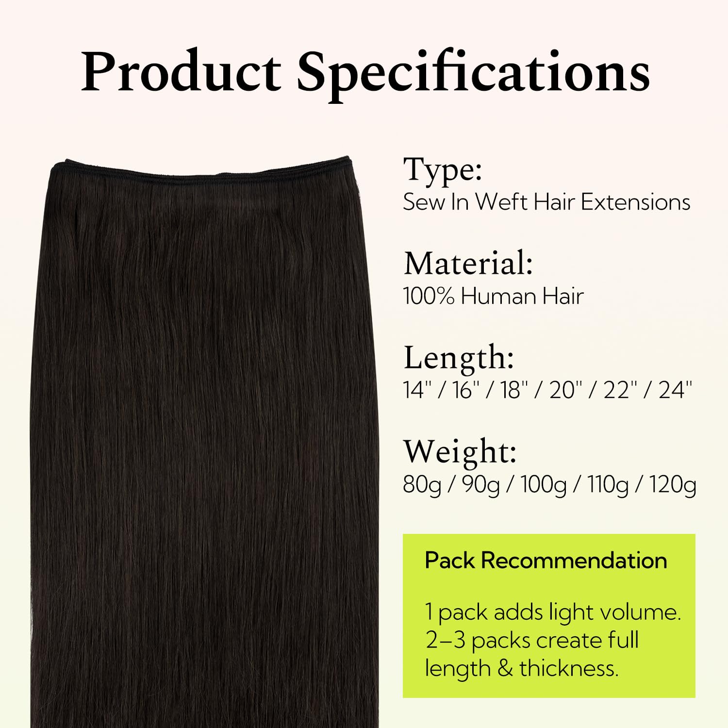 Hotbanana Tressen Extensions Echthaar, Dunkel Braun Remy Weft Extensions Echthaar Weft Haarverlängerung Sew in Hair Extensions 60cm 120g | 120 g #2 Dunkelbraun, doppelte Tressen, für mehr Volumen, zum Einnähen für Partys, Hochzeiten