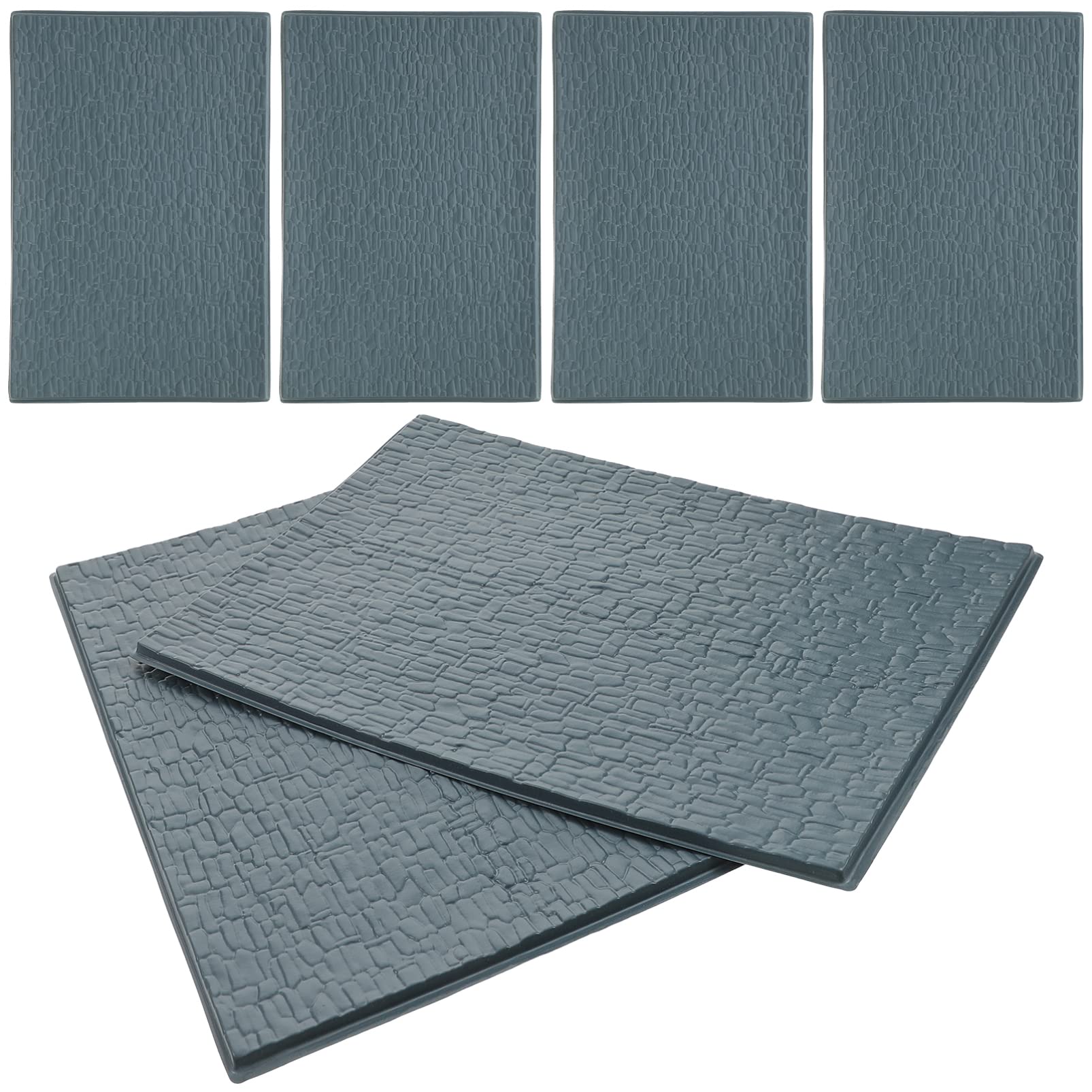 Toyvian Decor Sheets Roofing Sheets Miniature Roof Tiles Model for DIY Architecture Building Model Railway Micro Garden Scenery Sand Table Scene Grey 6-image-0