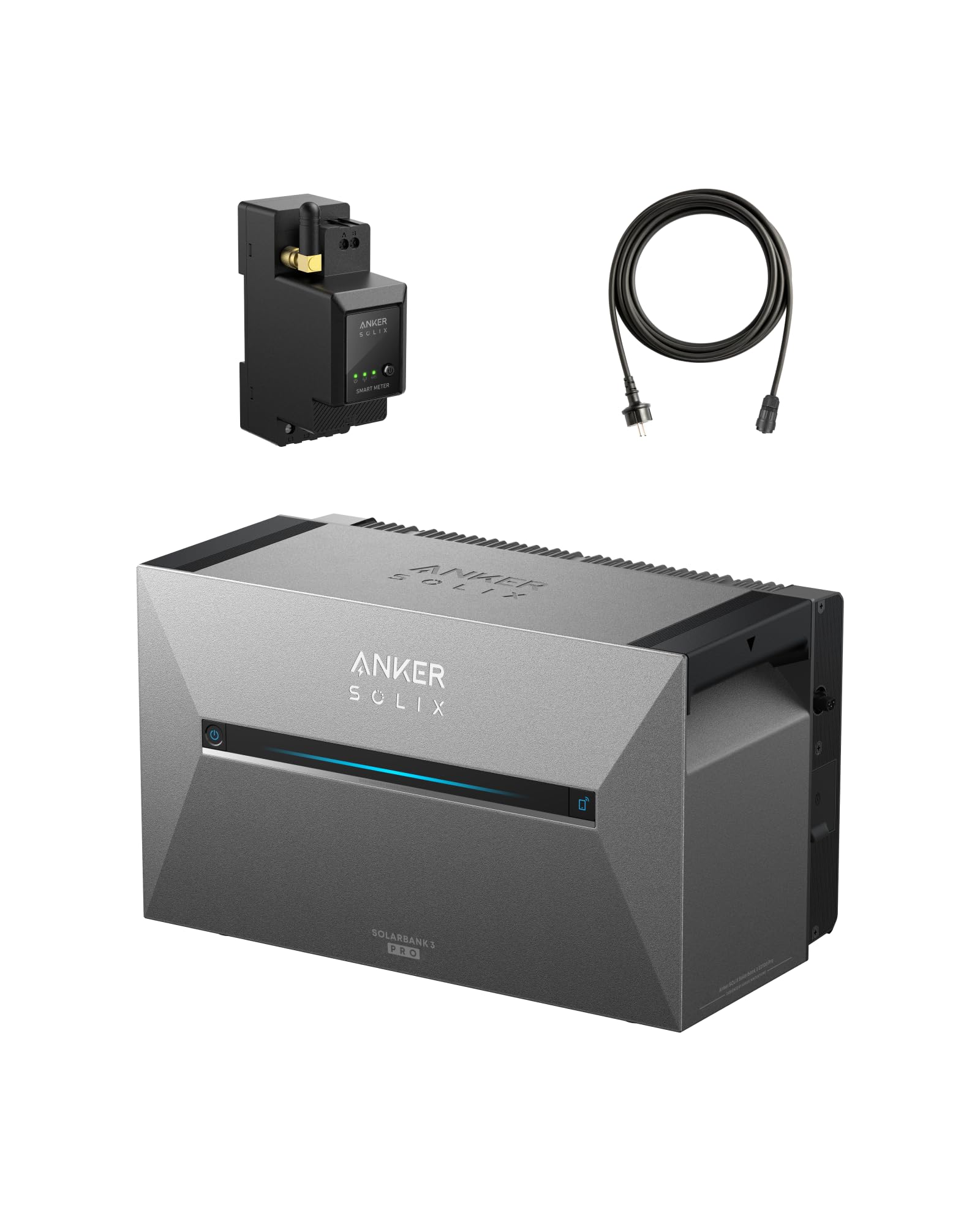 Anker SOLIX Solarbank 3 E2700 Pro, 4 MPPT 3 600 W, capacité max 16 kWh, bidirectionnelle 1 200 W, Anker Intelligence, Plug&Play, zéro gaspillage avec le compteur (sans câble d'extension panneau PV)