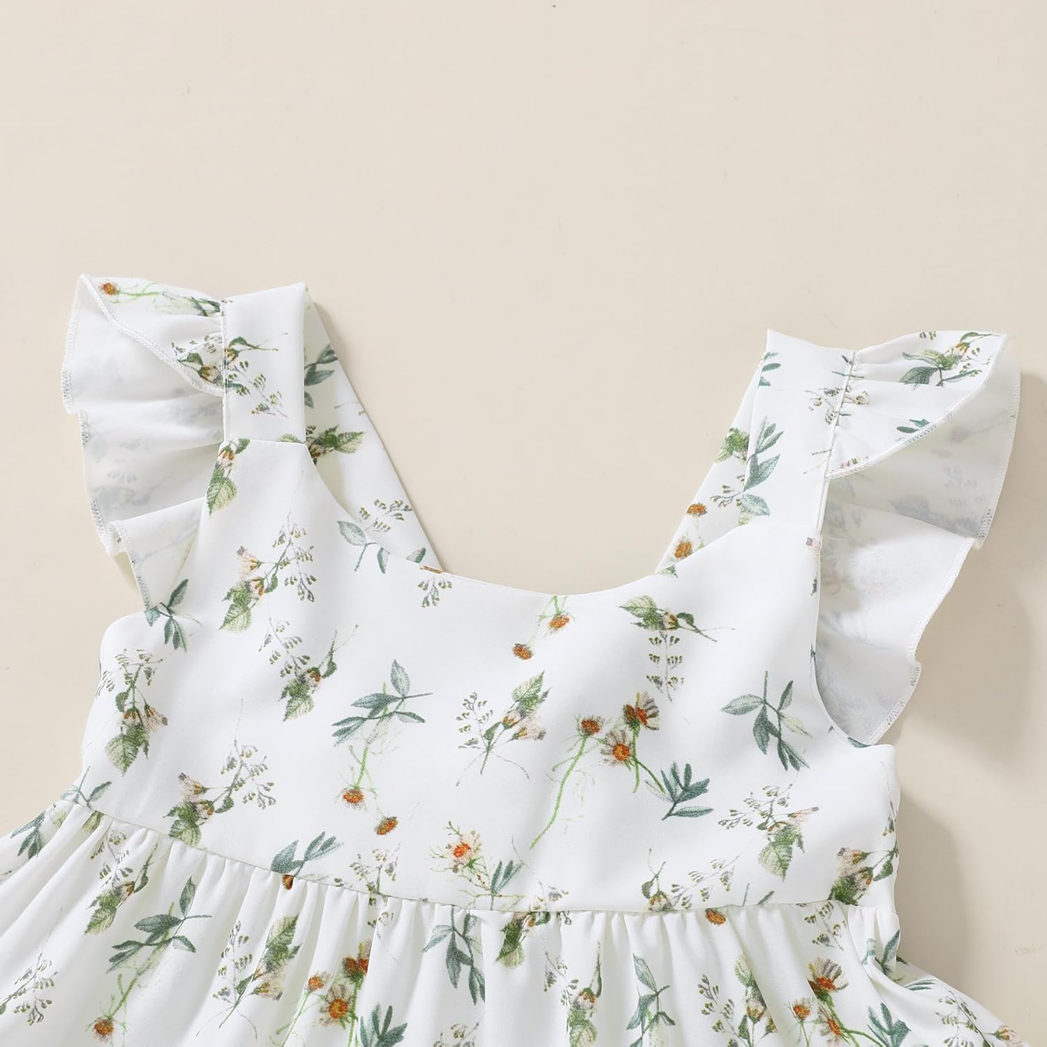 YOUNGER TREE Toddler Baby Girls Dress Summer Ruffle Sleeve Halter Casual Kids Beach Sundress - Image 4