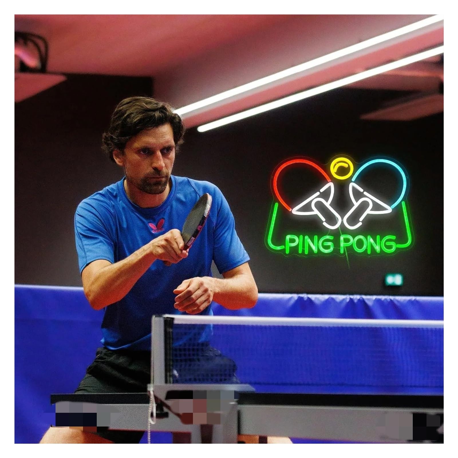 Decoración Lámparas Letrero De Neón PING PONG Con Luz Regulable Y Alimentación Por USB Para Amantes Del Tenis De Mesa, Decoración Deportiva Personalizada, 42cmx29cm