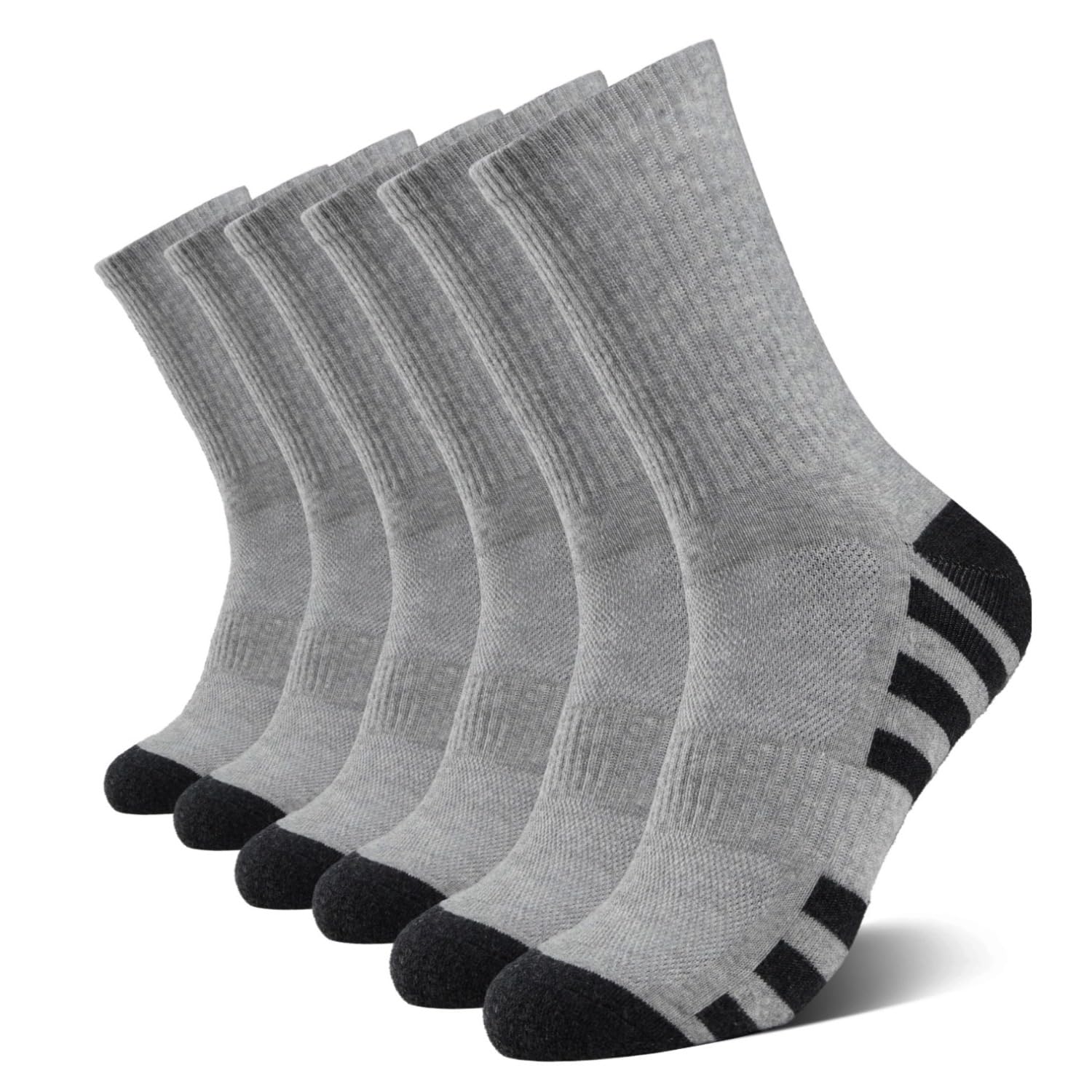 Laysblen Mens Athletic Socks Cotton Moisture Wicking Cushion Crew Sport Work socks Men Women for Hiking Basketball 6 Pairs