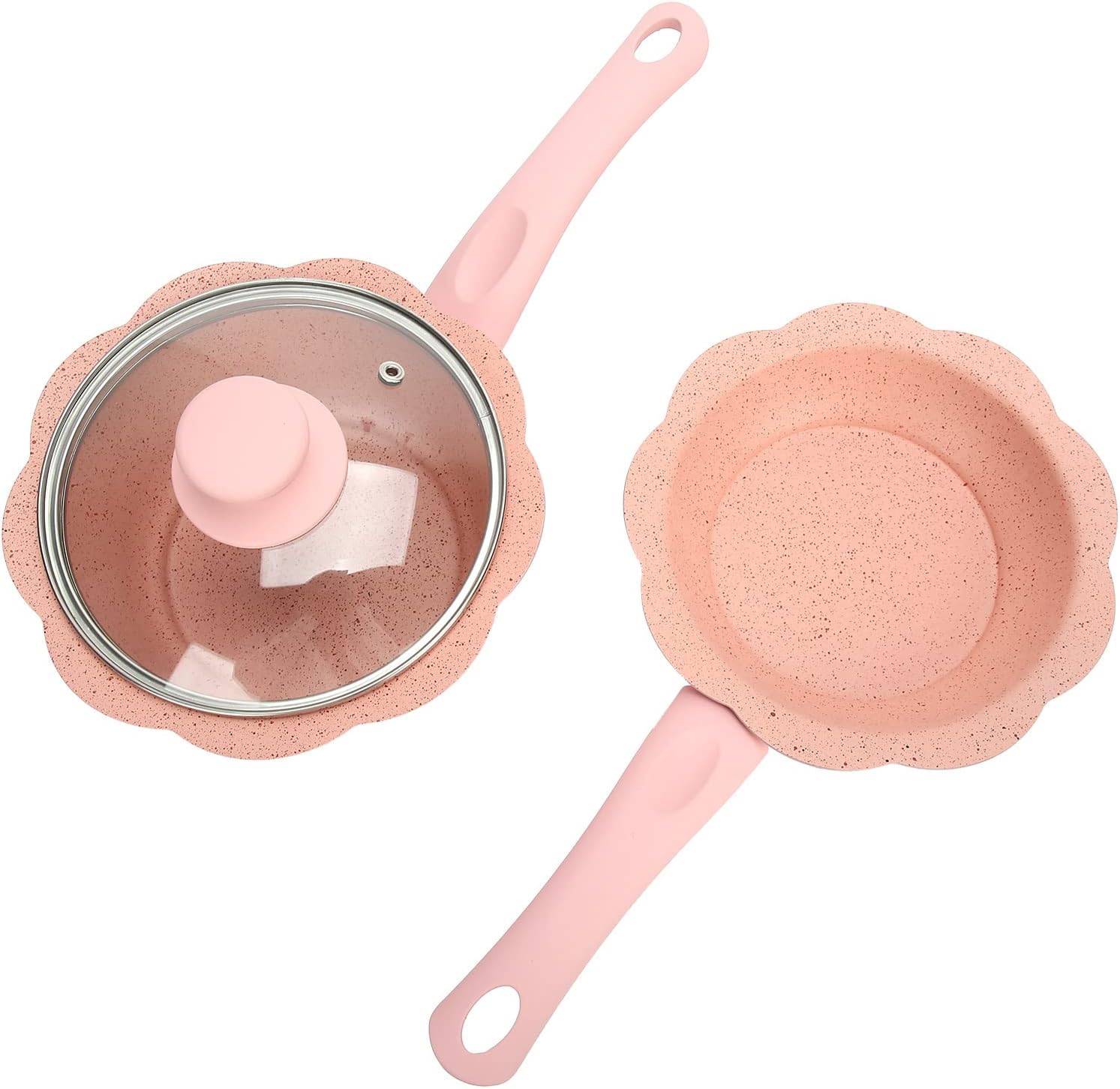 Tyenaza Milk Pot, Home Enamel Milk Pan Mini Butter Warmer Small Cookware with Wooden Handle for Heating Smaller Liquid Portions