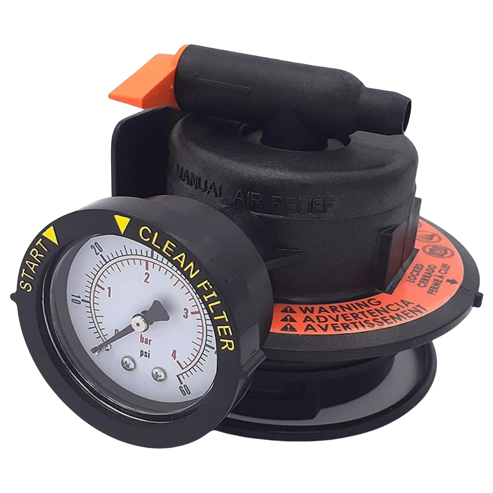 Kalttoy Manual Air Relief Assembly DEX2420MAR2 with Pressure Gauge Texture for Pool for Enhancing Valves Feature