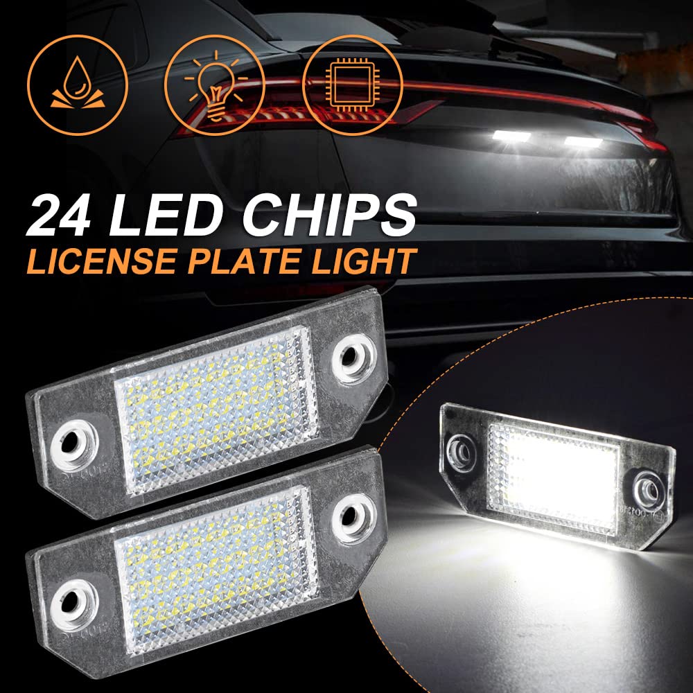 KATUR 1 par de 24 SMD LED luces de matrícula para Ford Focus C-MAX 03-07 bombillas reales