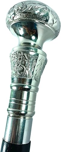 Sunrise Wood STORE'S - Bastón de lujo para caminar victoriano hecho a mano, bastón de palisandro con latón macizo cromado (perilla plateada 2)