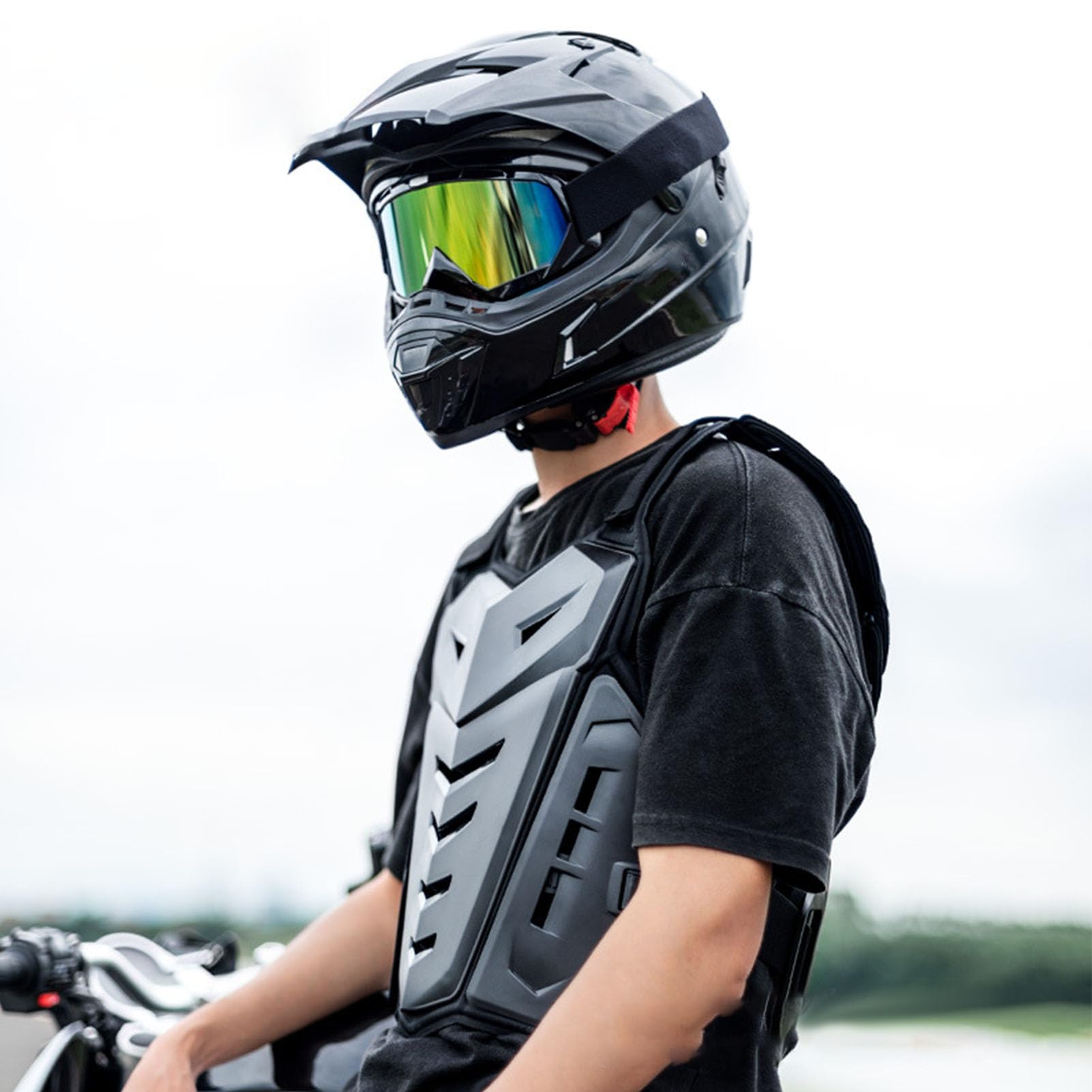 Cavalcando la Protezione del Torace, Armatura Motociclistica a Doppia Protezione Dimensione Regolabile Leggera per Guscio PE Assorbimento di Cotone Che Cavalca la