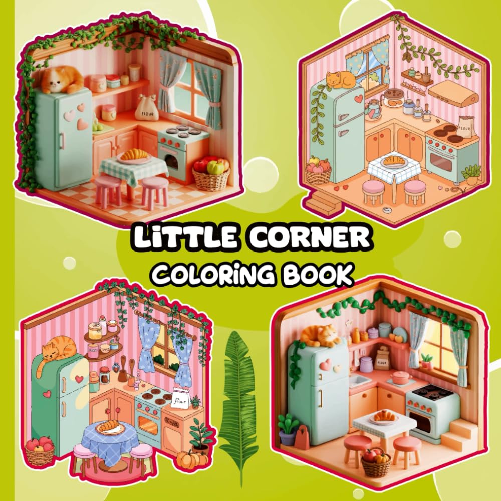 Little Corner Coloring Book: Relaxing cozy illustrations of little corners to color for stress relief mindfulness calm and creative moments
