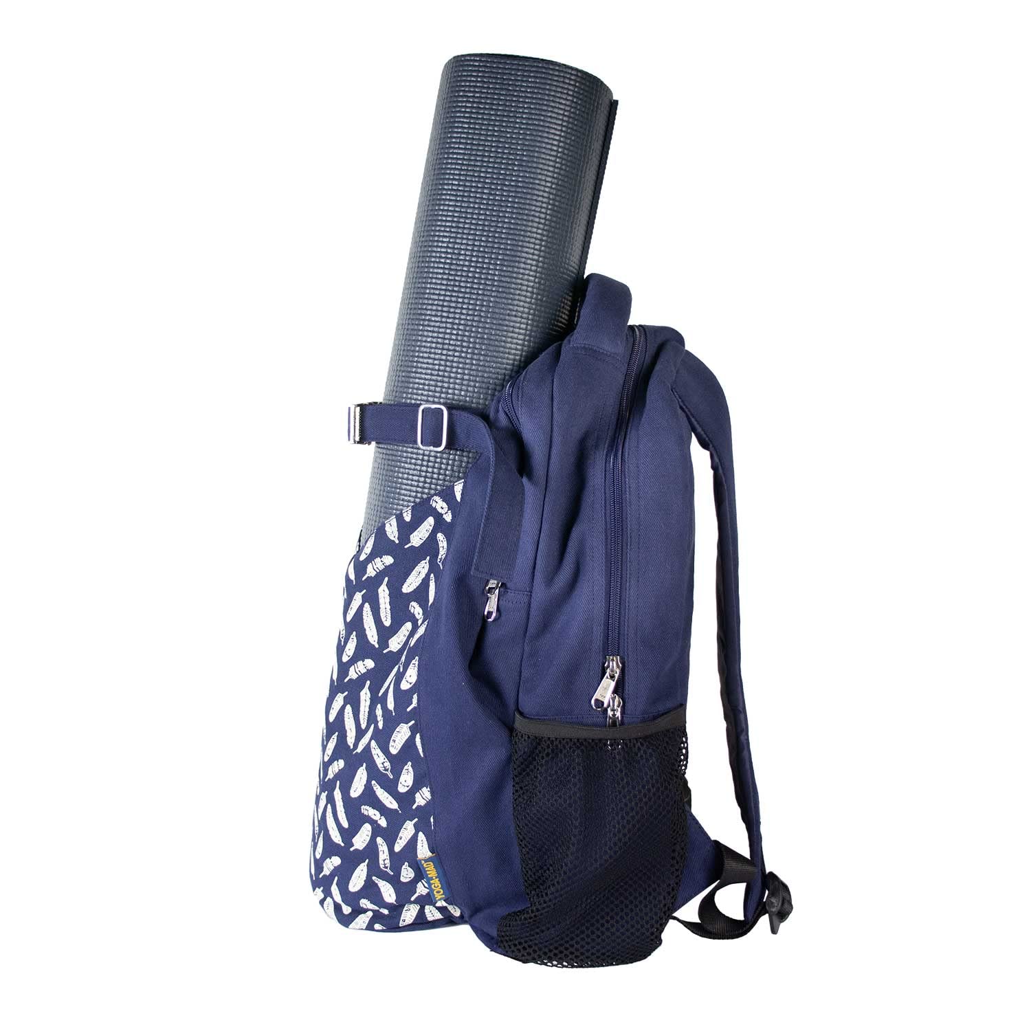 Sac à Dos Yoga-Mad Pour Tapis De Yoga – Coton Naturel, Compartiments Tablette & Bouteille, Idéal Déplacements Et Sport