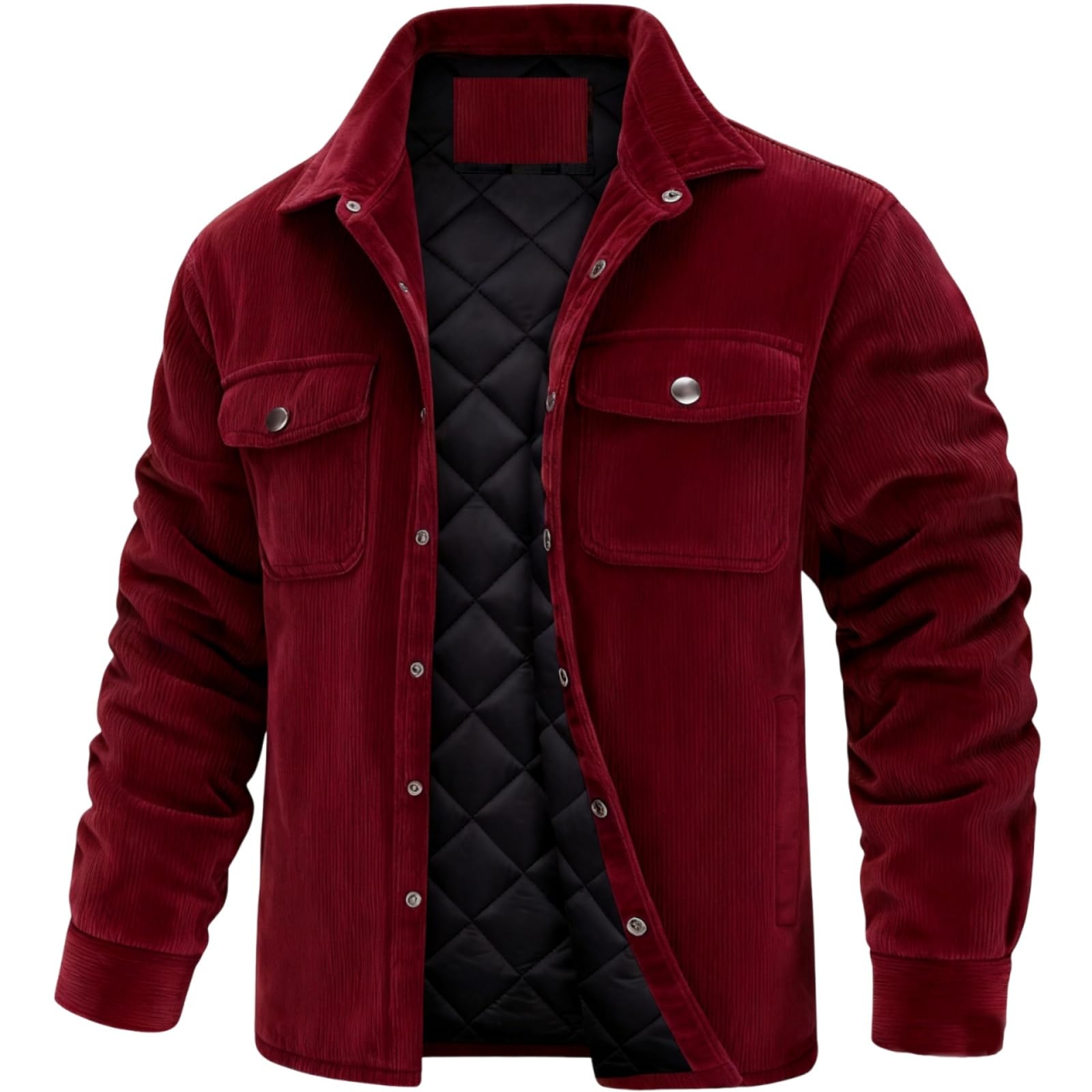 Hemdjacke Herren Winter Cordjacke Mit Druckknopf Arbeitsjacke Cargo