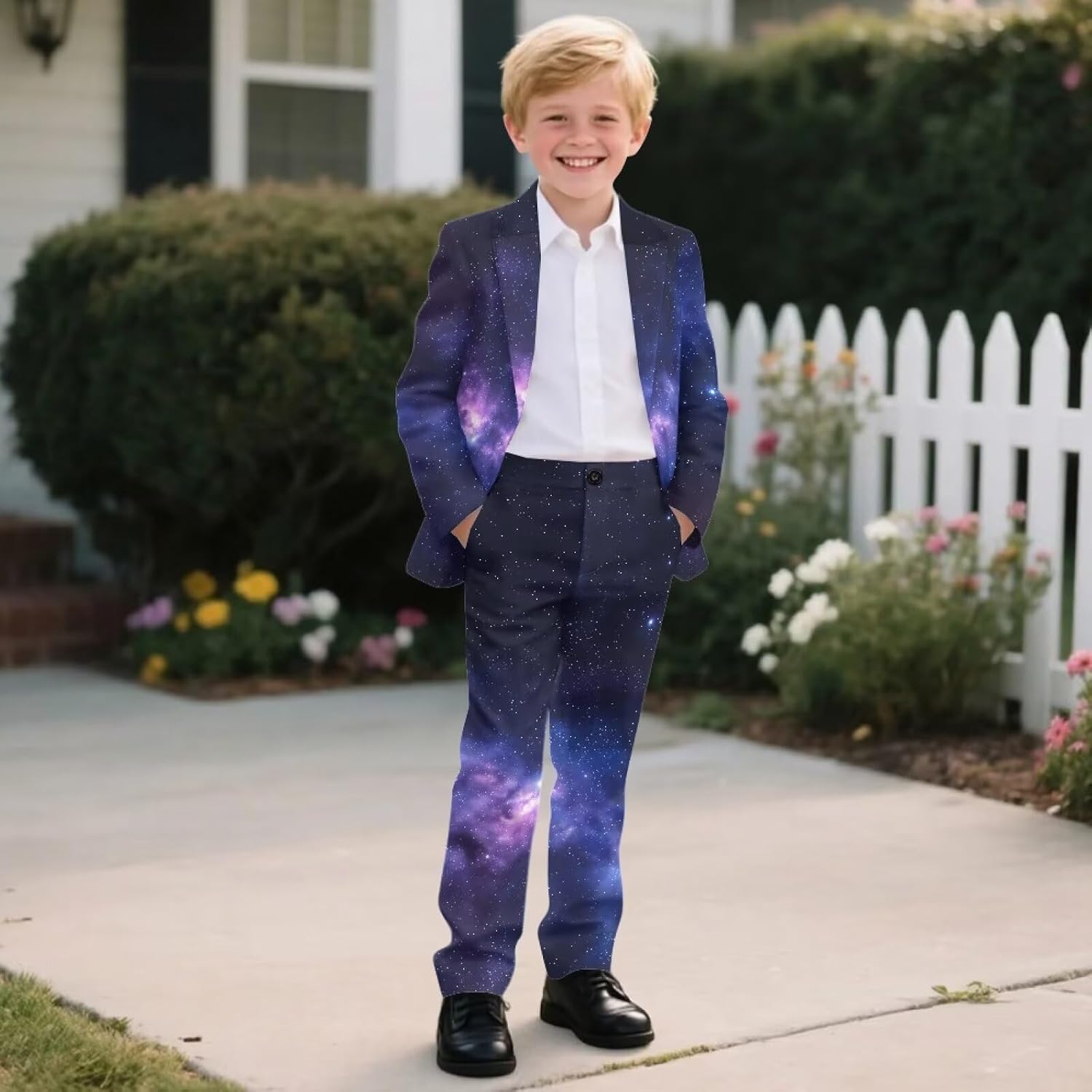 Dreaweet Boys Suit Size 6-14 Slim Fit 2 Piece Suit Tuxedo Suits Blazer & Pants Set Kids Formal Wedding Ring Bearer Outfit
