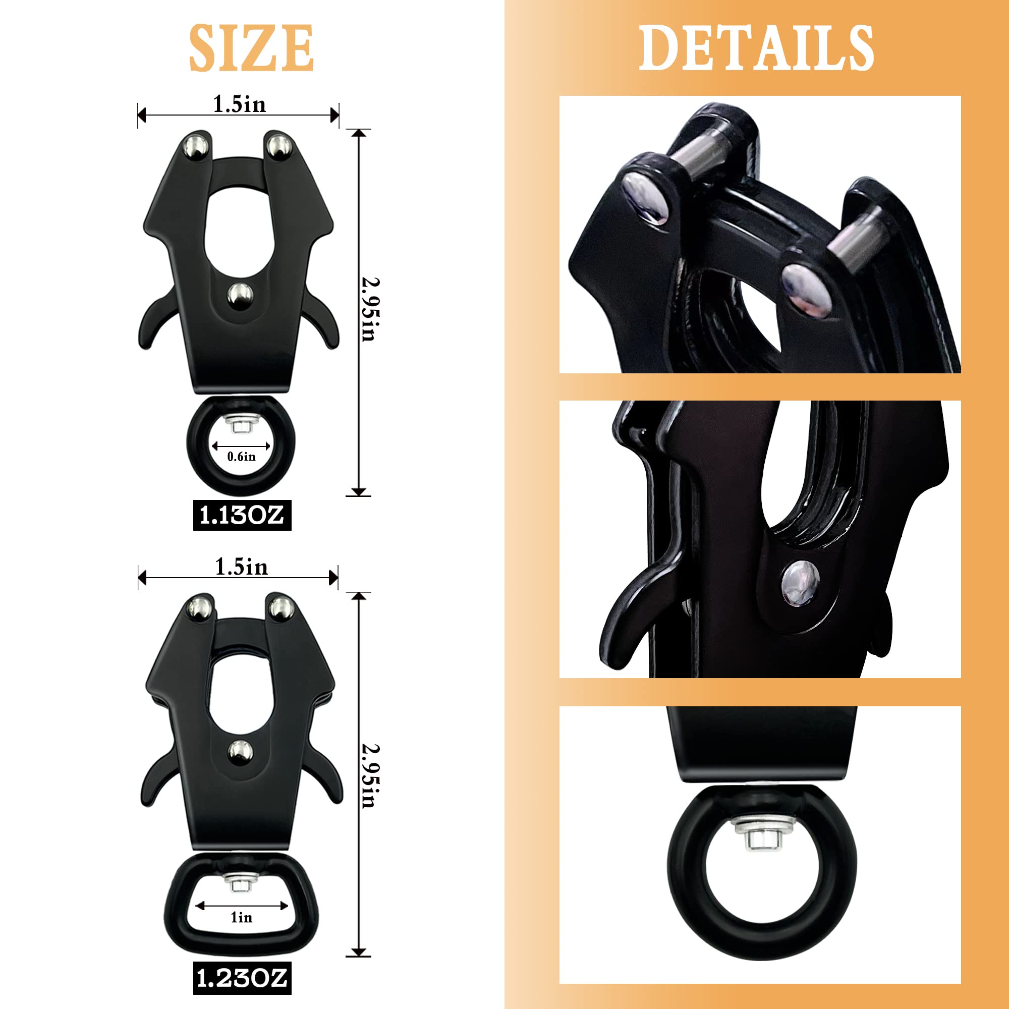 Fibbie Per Guinzaglio A Forma Di Rana - 2 Pezzi, Sgancio Rapido, Anello Girevole 360°, Per Collari Cani E Attrezzatura Outdoor