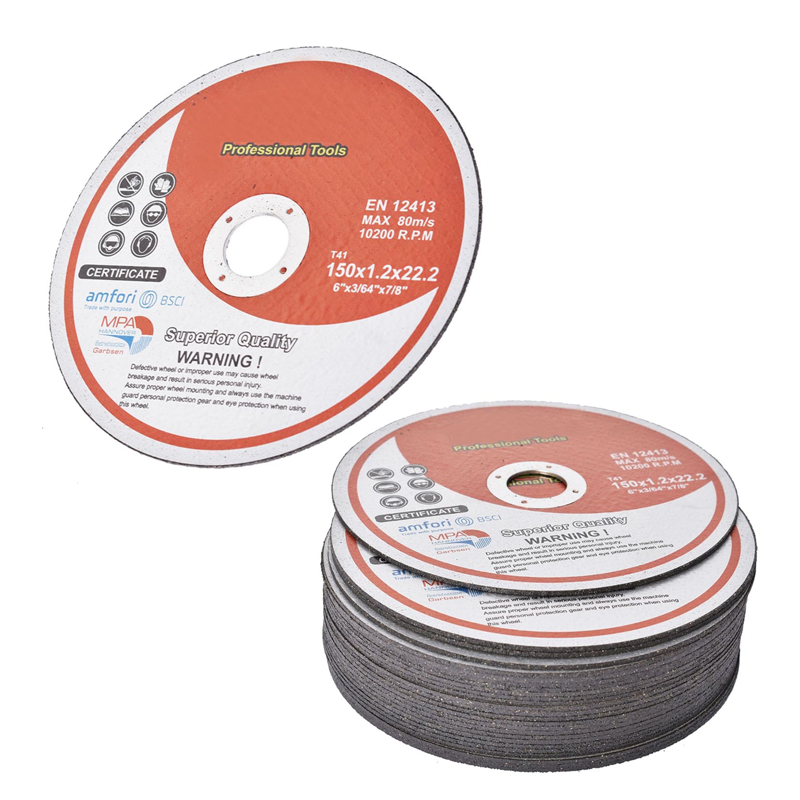 Opakowanie 25 tarcz tnących 6" x 0,045 x 7/8" – tarcze tnące do metalu i stali nierdzewnej