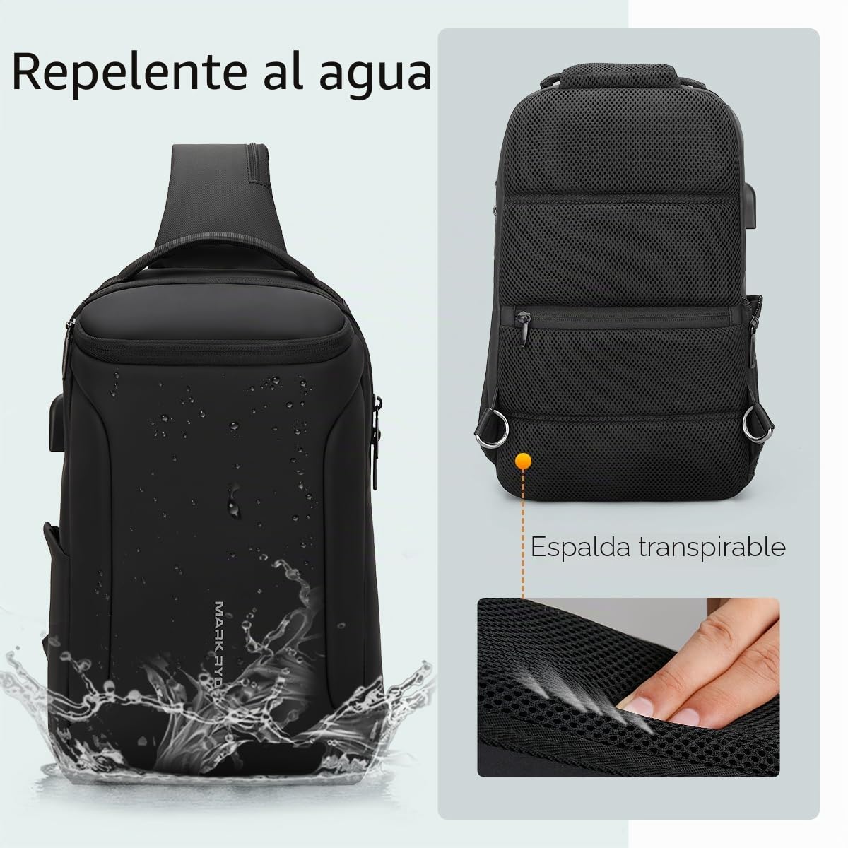 MARK RYDEN Bolso bandolera para hombre y mujer, impermeable, antirrobo, para iPad de 9.7 pulgadas