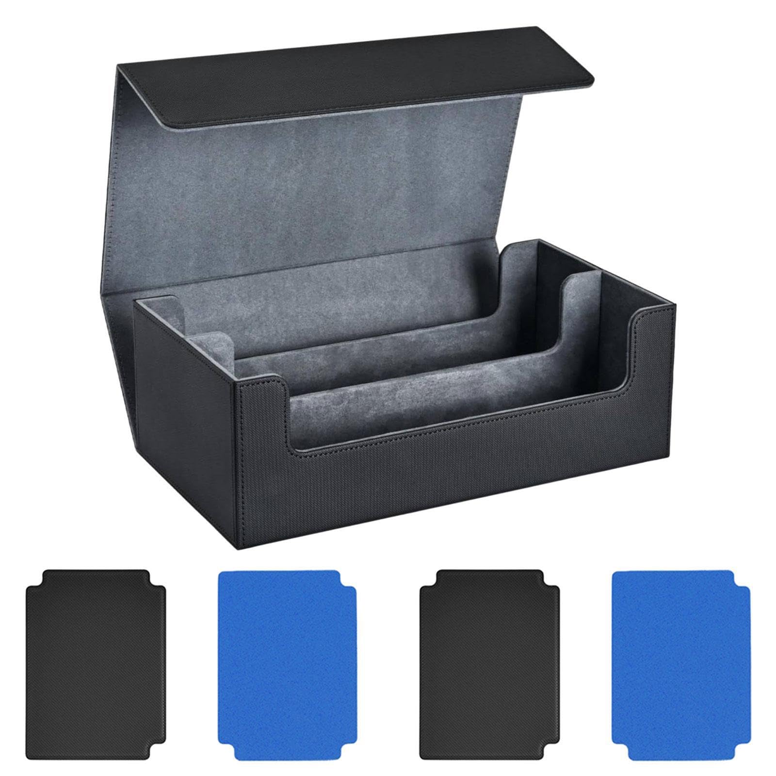 KIXZSAZ Kids Children Gathering Card Toy Hobbies Portable Suitable Placing Various Sport Game Cards Trading Card Deck Case 1200Pcs Storage Trading Deck Box, Blue Divider Gray, 16.5x29x10.4cm