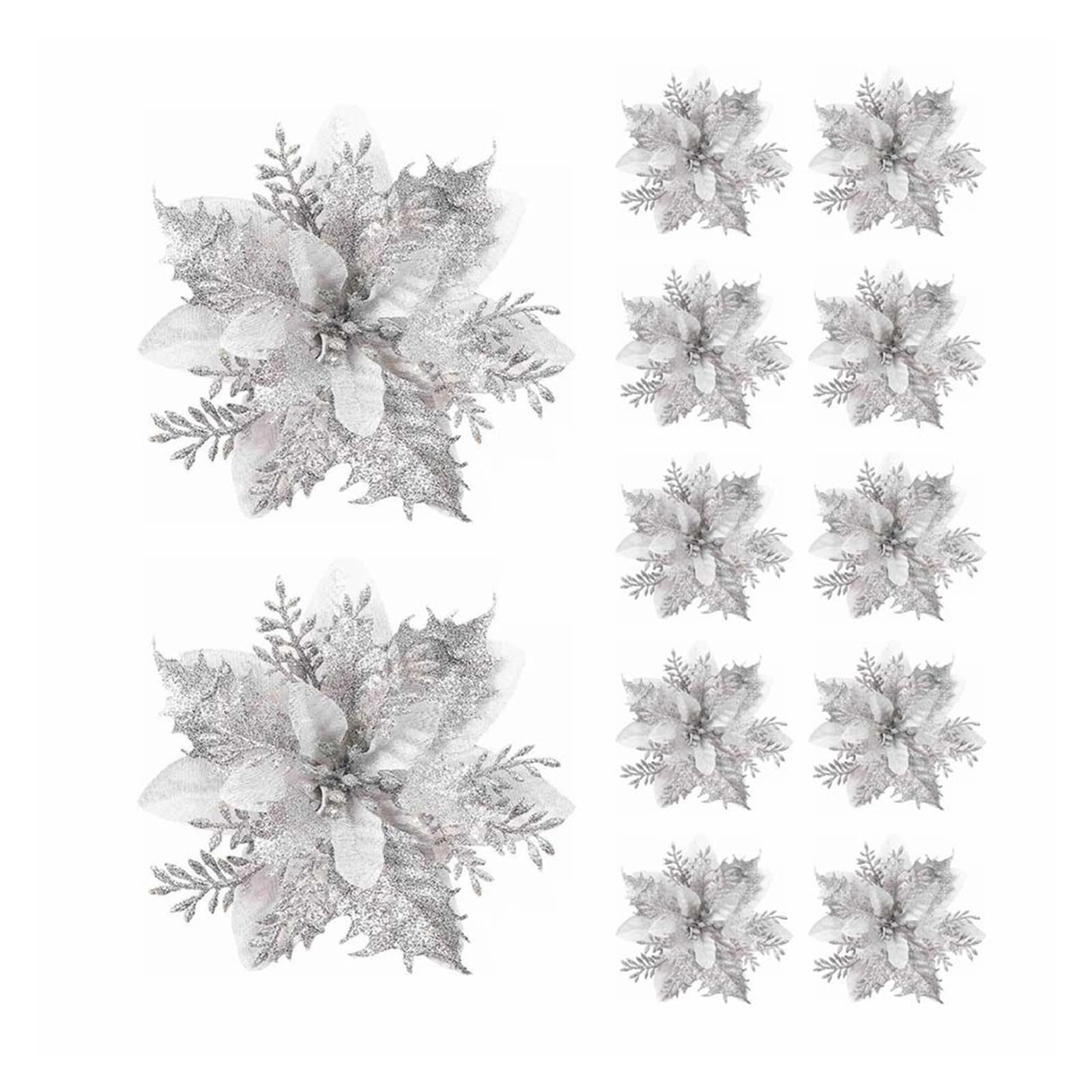 Ornamenti Floreali Natalizi Da 5/10 Pezzi Da 14,5 Cm for L'albero Di Natale