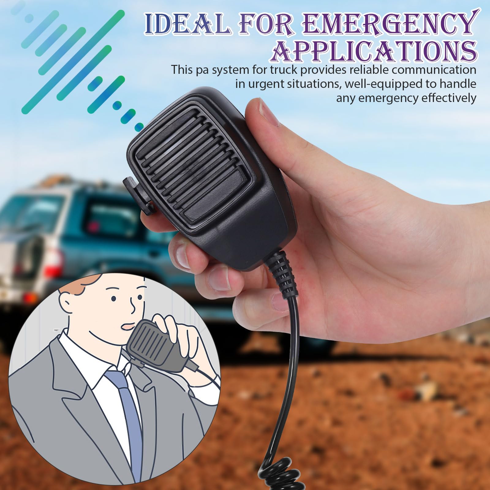 Sirena para Vehículo 300w Negra de Metal y Abs, Alarma | Sonido Claro y Potente, para Camión y Unidades de Emergencia, Uso en Carretera