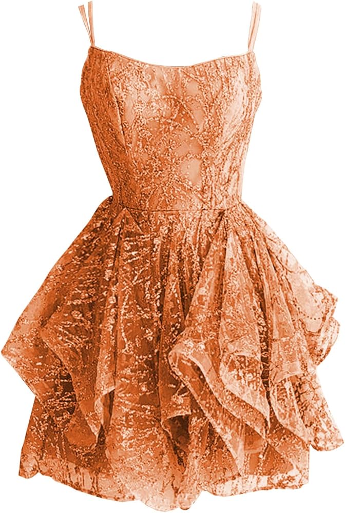 strapless open back dress Light Orange Tulle Long Sleeves with Lace Party Dress, Long Prom Dress –  Cutedressy main image 0