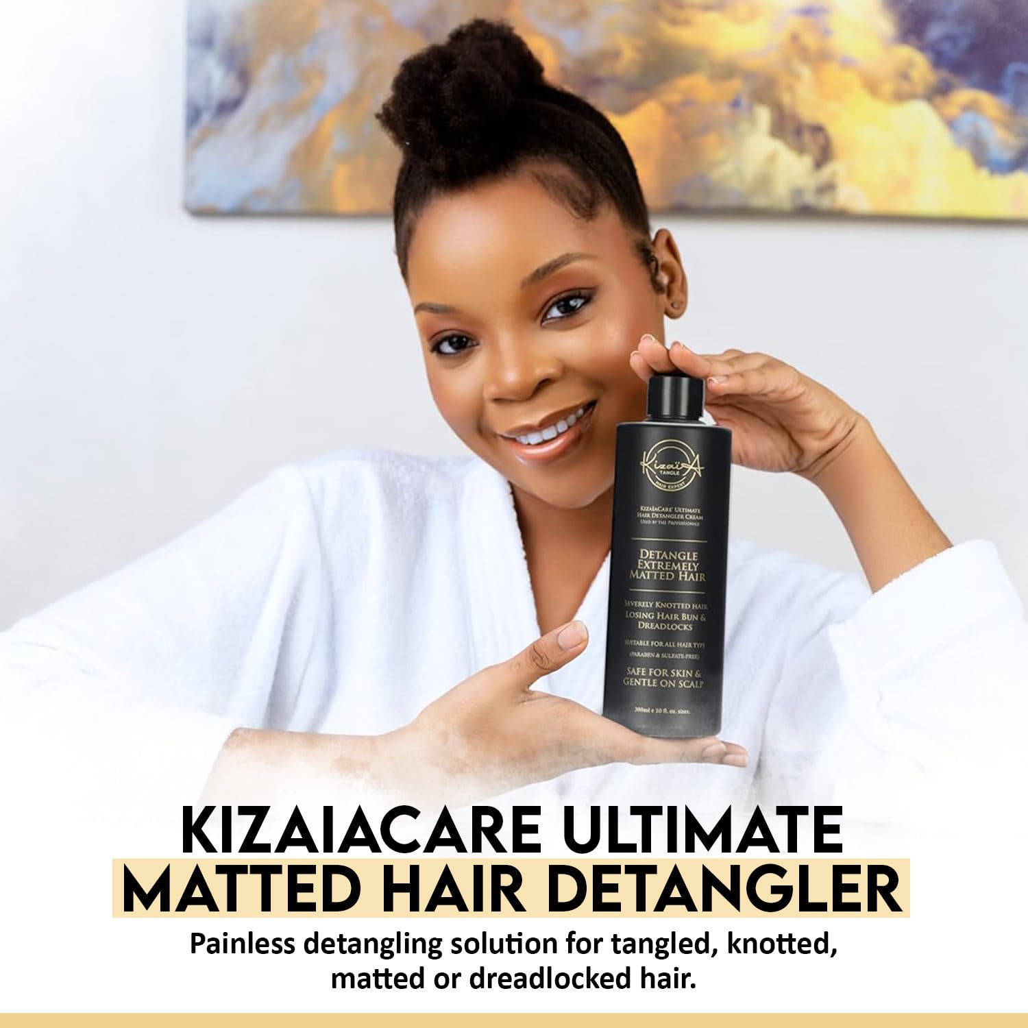KizaiaCare Ultimate Matted Hair Detangler: Painless detangling solution for tangled, knotted, matted or dreadlocked hair. | Adults & Children Suitable for all types. - Image 4
