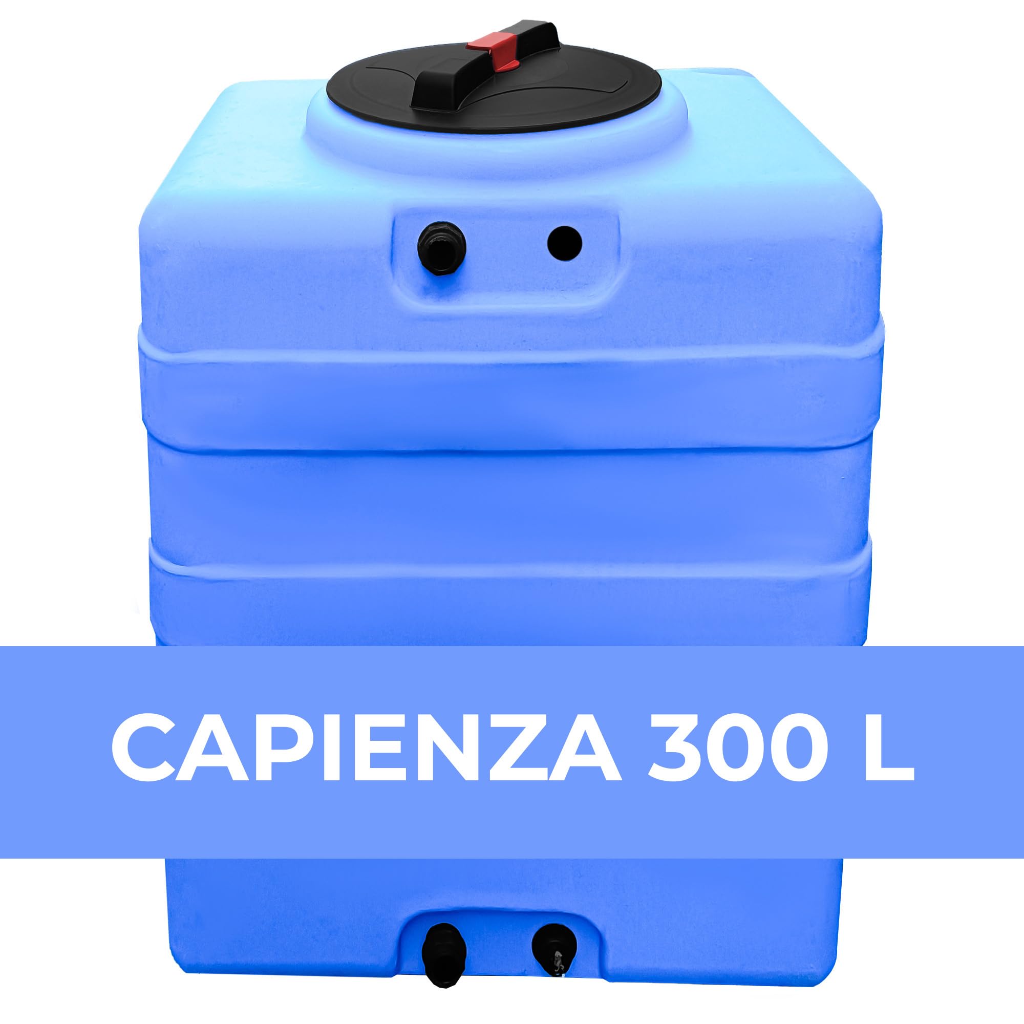 ESTO Serbatoio Acqua per Acqua Potabile 300L per Sottoscala, Cisterna Blu in Polietilene per Uso Esterno Predisposizione Rubinetto, Resistente Made in Italy (300 Litri)