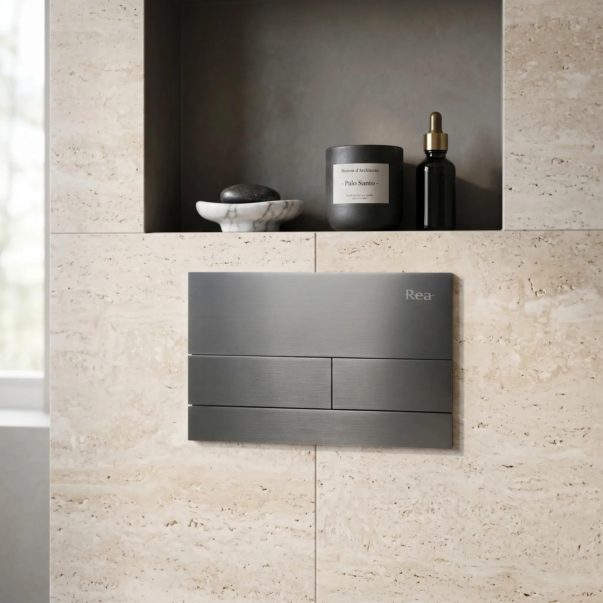 Rea - Stelaż Zestaw Podtynkowy Slim 024n Do Mis Wc Z Przyciskiem T Tytan - 22x35,2x106,2 cm
