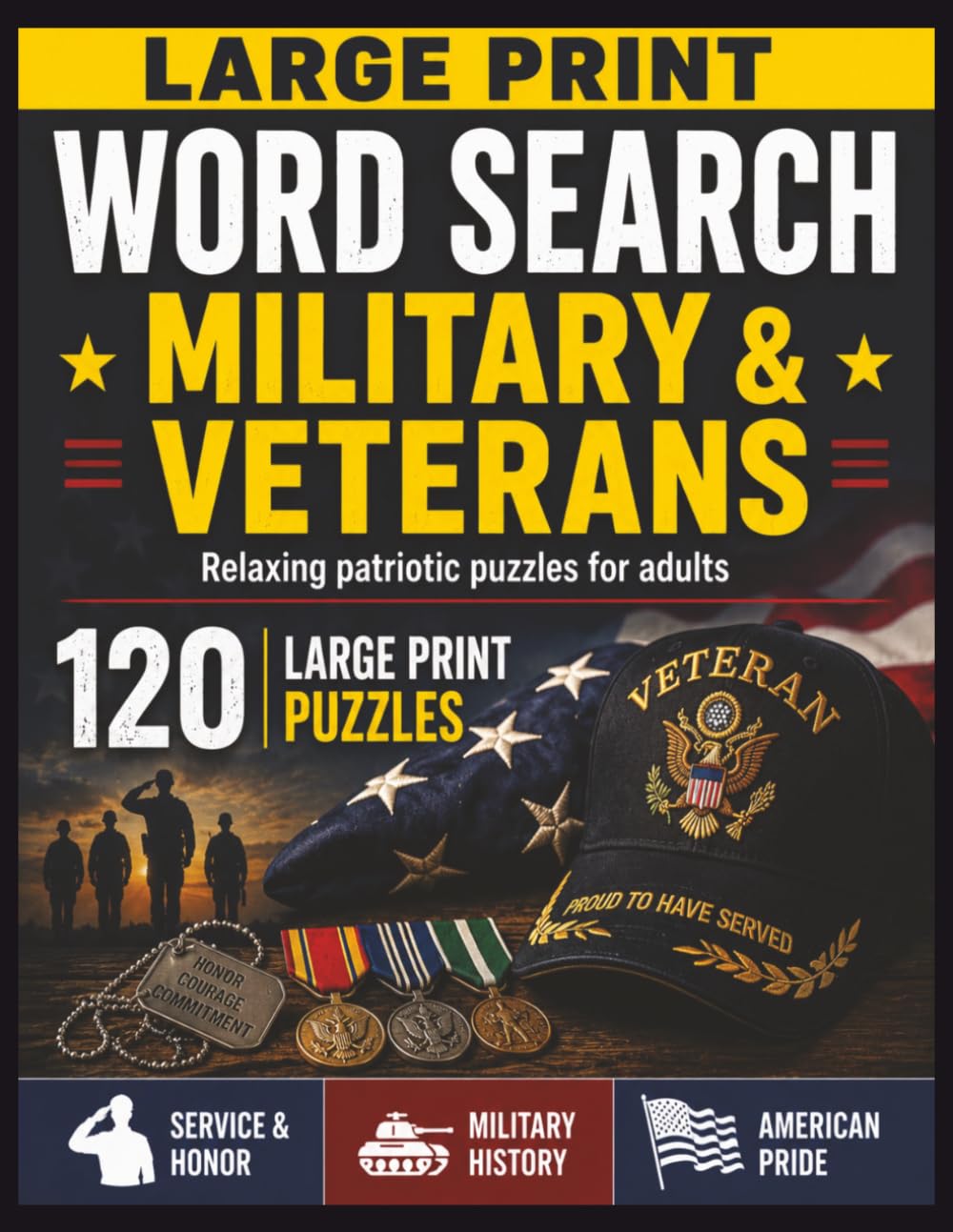 Large Print Word Search: Military & Veterans (The Dad Collection by Seneca Book Press)