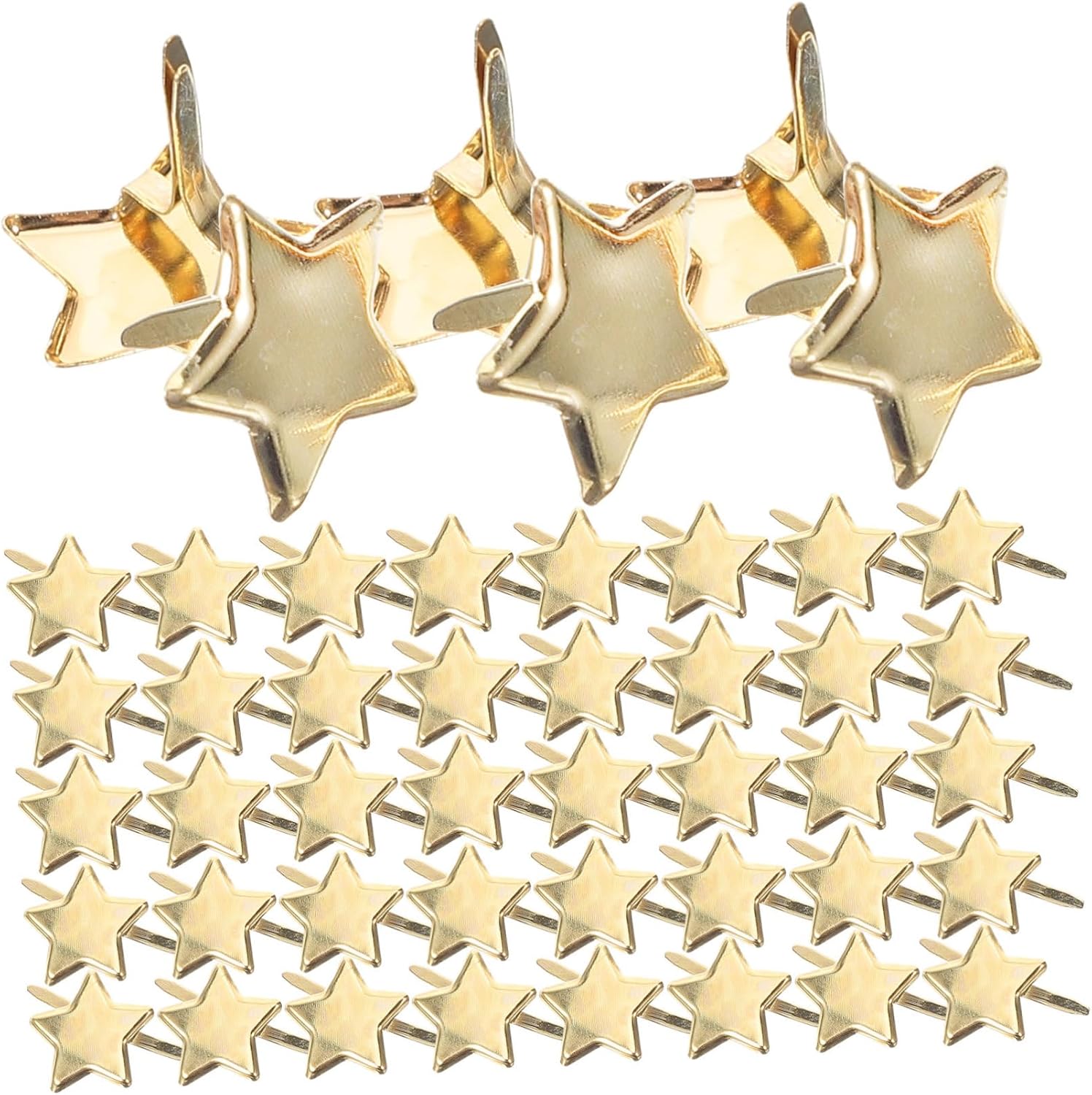 Anneome 50pcs Colorful Mini Scrapbook Brads Star Paper Fasteners for Crafts Two-Legged Metal Brads for Scrapbooking and Greeting Cards for Family Projects and Creative Activities