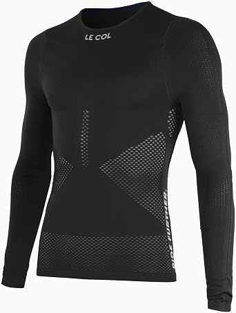 LE COL Unisex Pro Mesh Long Sleeve Base Layer | Breathable Cycling Undershirt | Light, Quick Dry, Snug Fit | SM/LXL