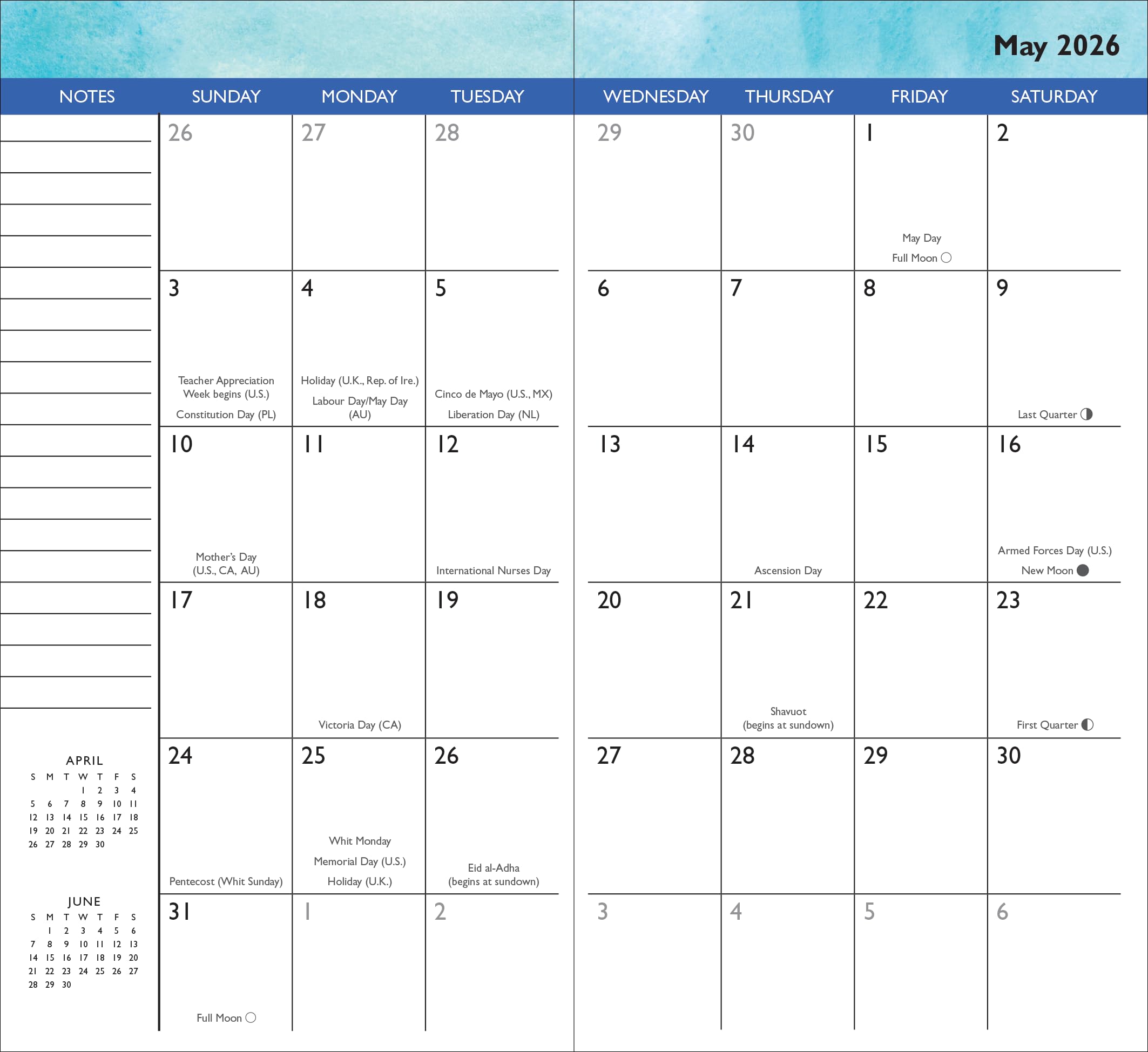 2025-26 Reflections 2-Year Pocket Planner (24-Month Calendar), blues and pinks - Image 4