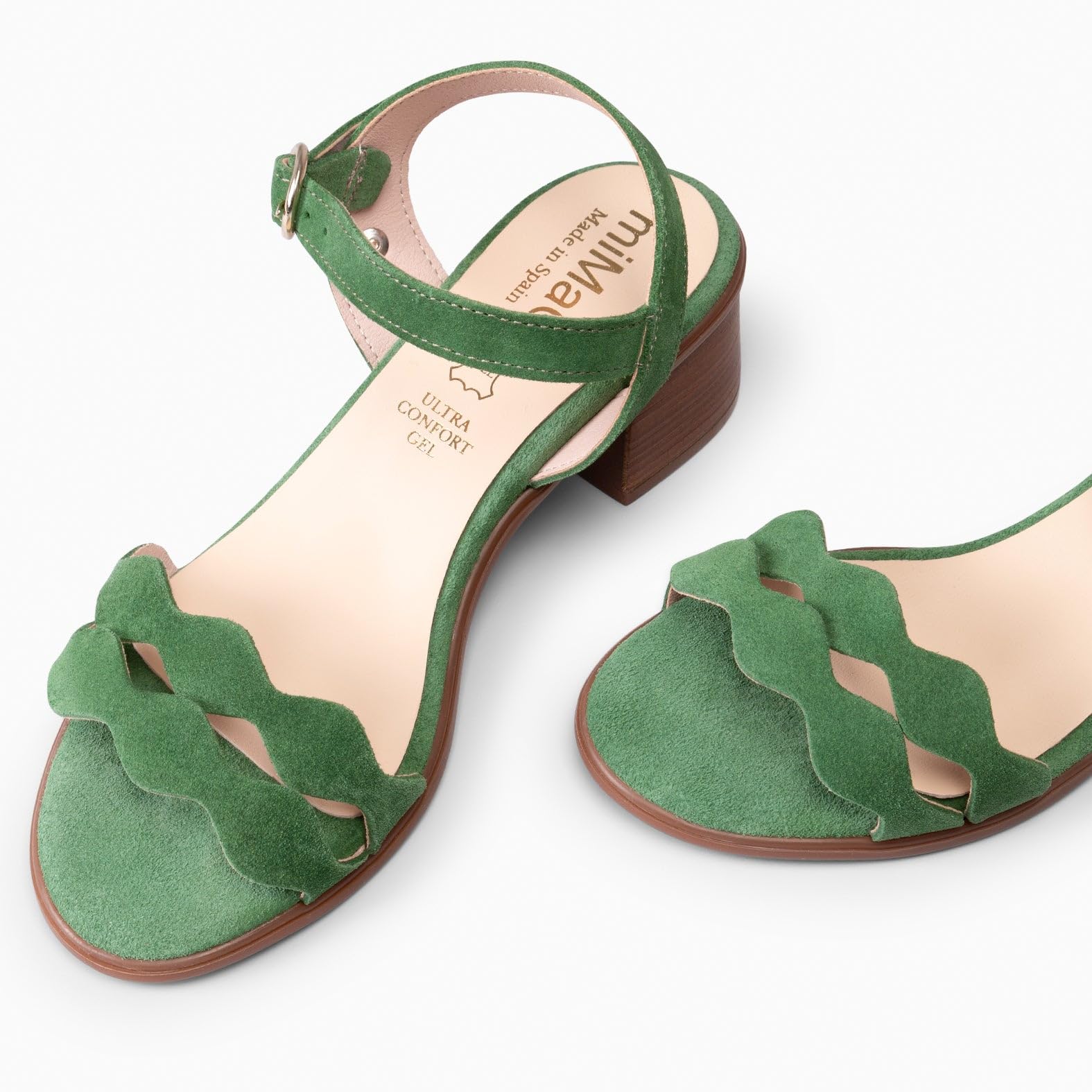 miMaO. Sandales à talon ultra confort en cuir