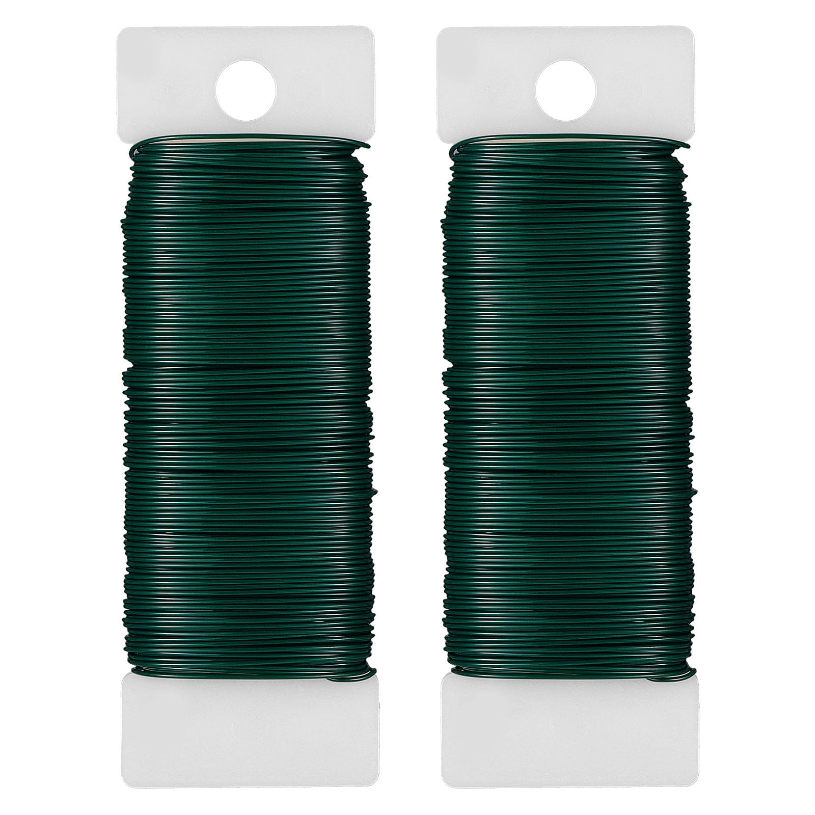 Coptiner 2PCS Green Floral Metal Wires, 22 Gauge Florist Wire Green for Wreath Wire Making Craft, Floral Flower Arrangements and DIY Crafts, Garland