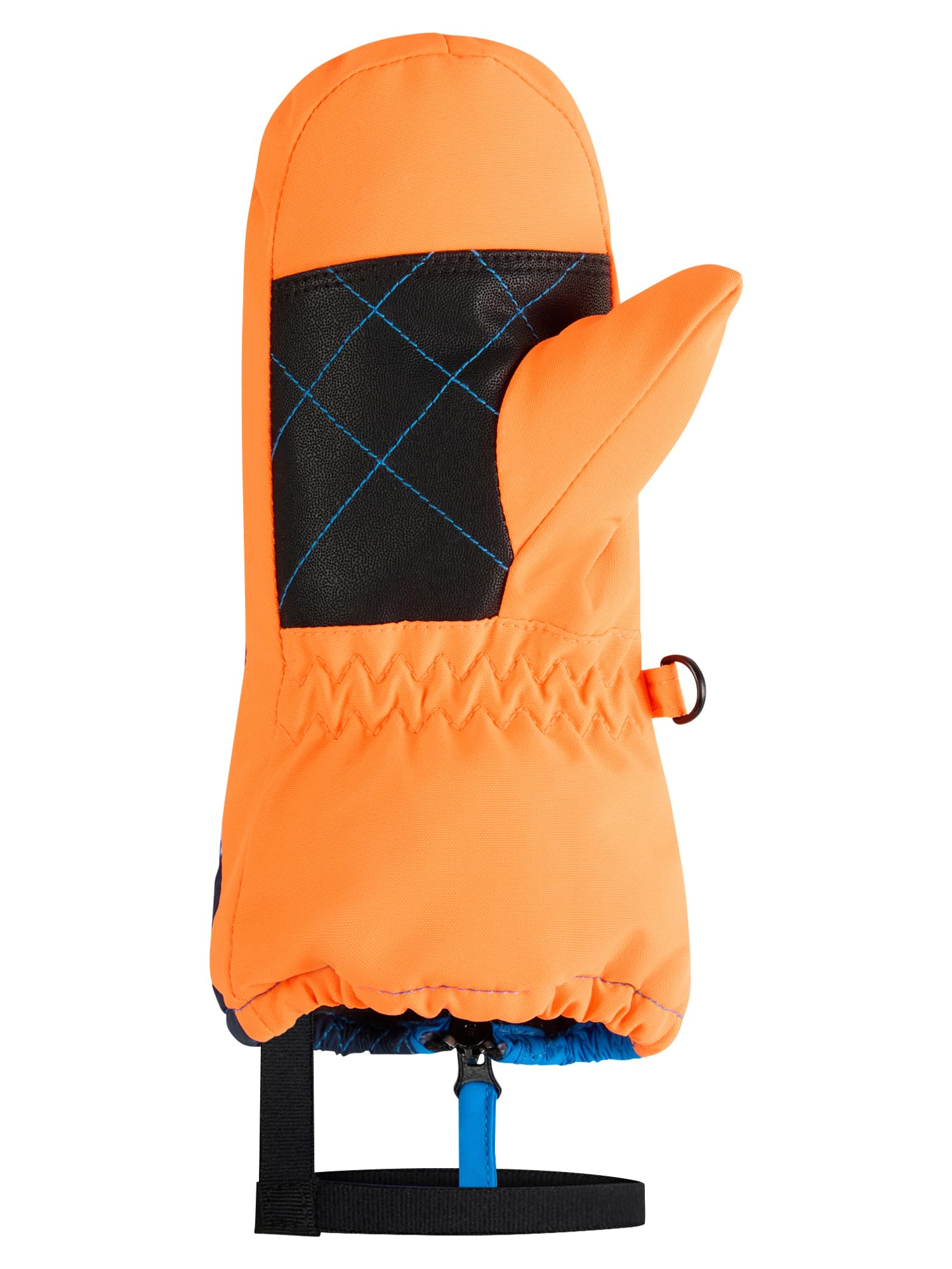Ziener Leon-Z - Manopla de esquí para niños pequeños, Resistente al Viento, Impermeable, Cremallera Larga, Color Naranja, 3,5