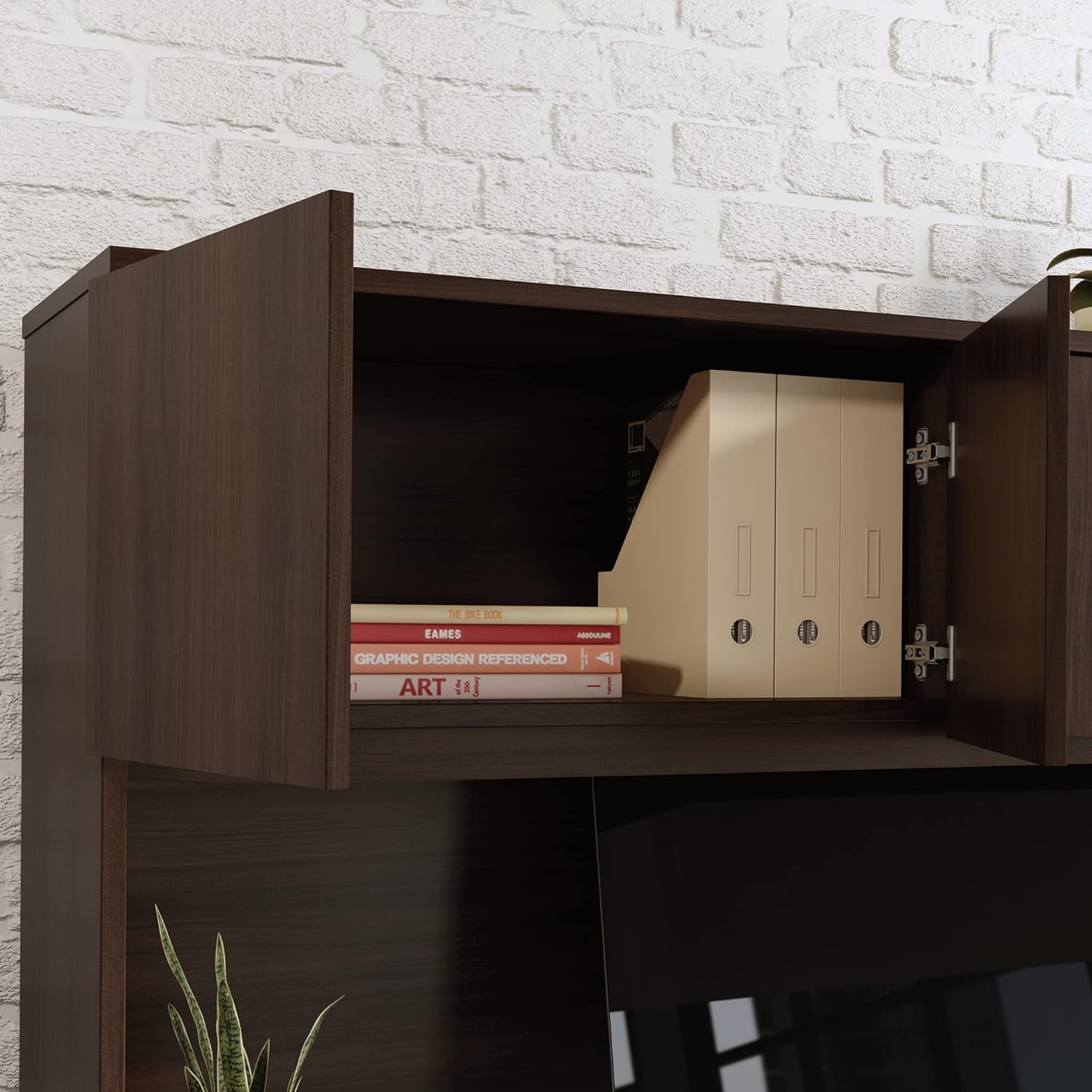 Sauder OfficeWorks Affirm 60" X 36" Hutch, Noble Elm Finish