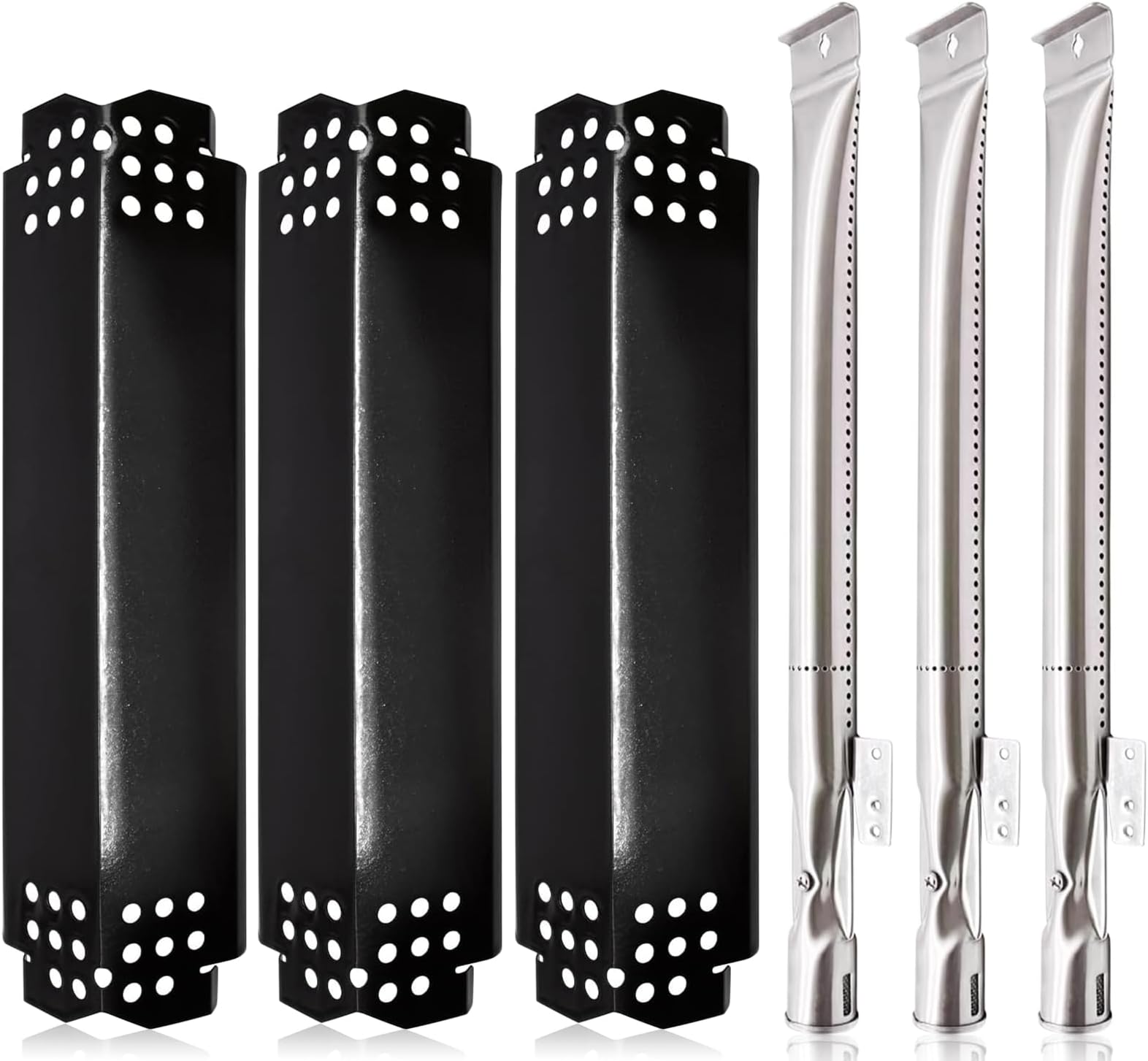 Grill Replacement Parts for Nexgrill 3 Burner 720-0925S, 720-0894F, 2-Burner 720-0864M, 720-0864, 720-0864R, Grill Heat Plates Tent and Burner Tubes for Kenmore, BBQ PRO, Backyard, Expert Grill Parts.