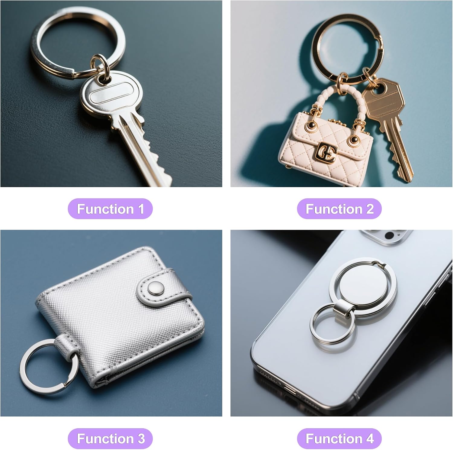 200 Piece Bulk Pack Silver Key Rings - 25mm Metal Split Rings for Crafts, Key Fob Hardware & Organization (Silver)